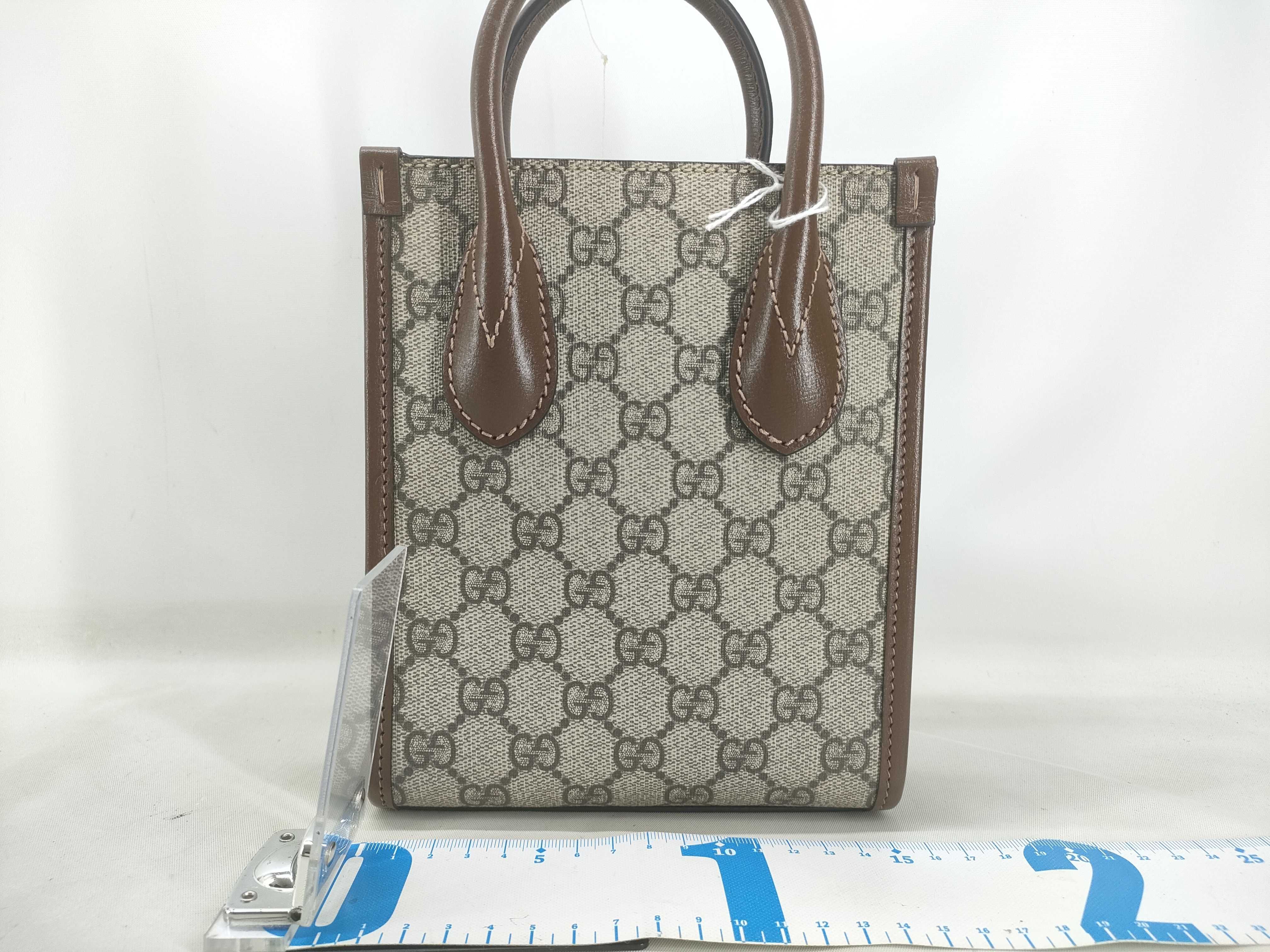 GG Supreme FR- GG Supreme PVC & leather 2-way Handbag Brown 671623 Handbag — view 2