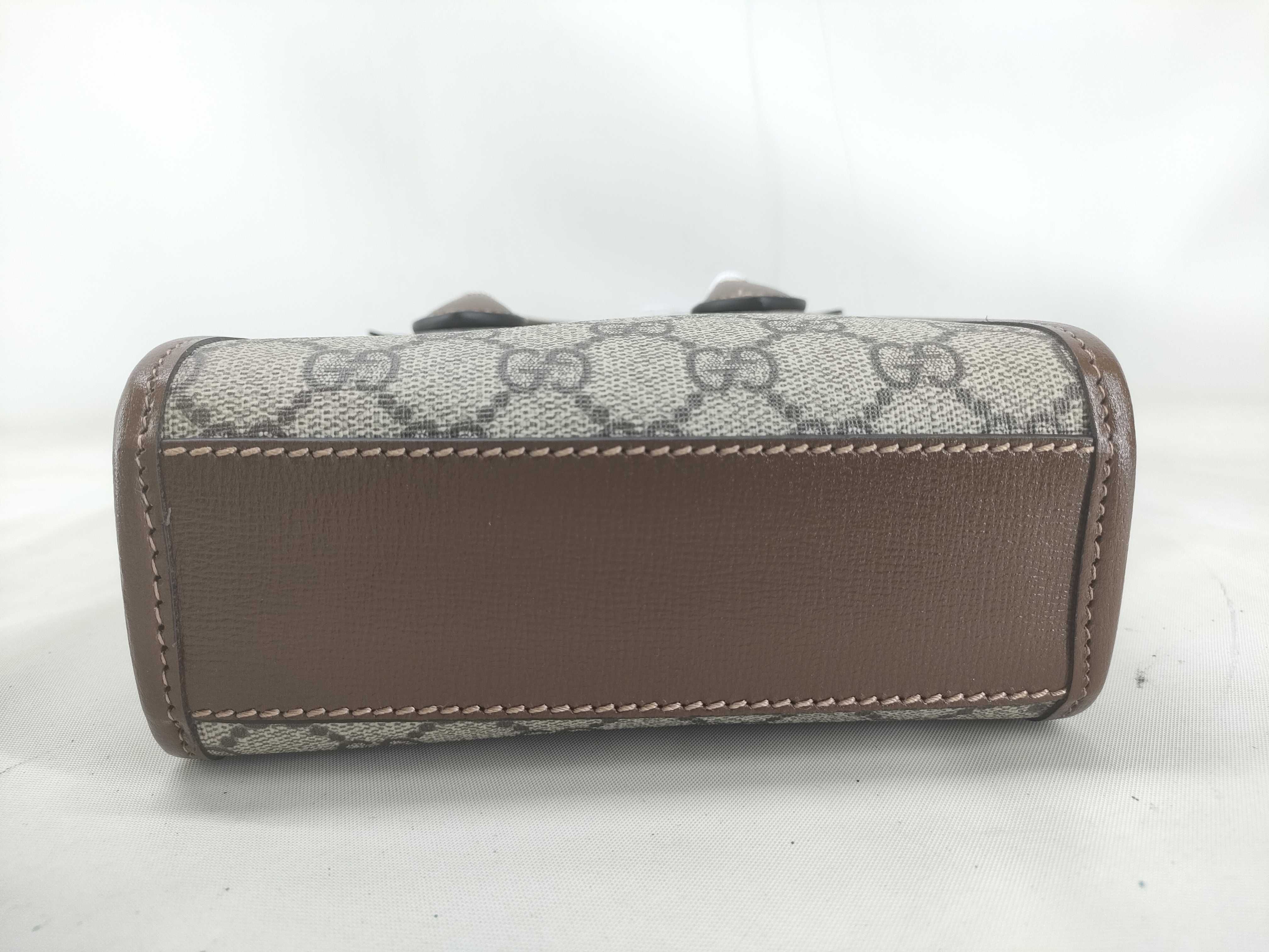 GG Supreme FR- GG Supreme PVC & leather 2-way Handbag Brown 671623 Handbag — view 3