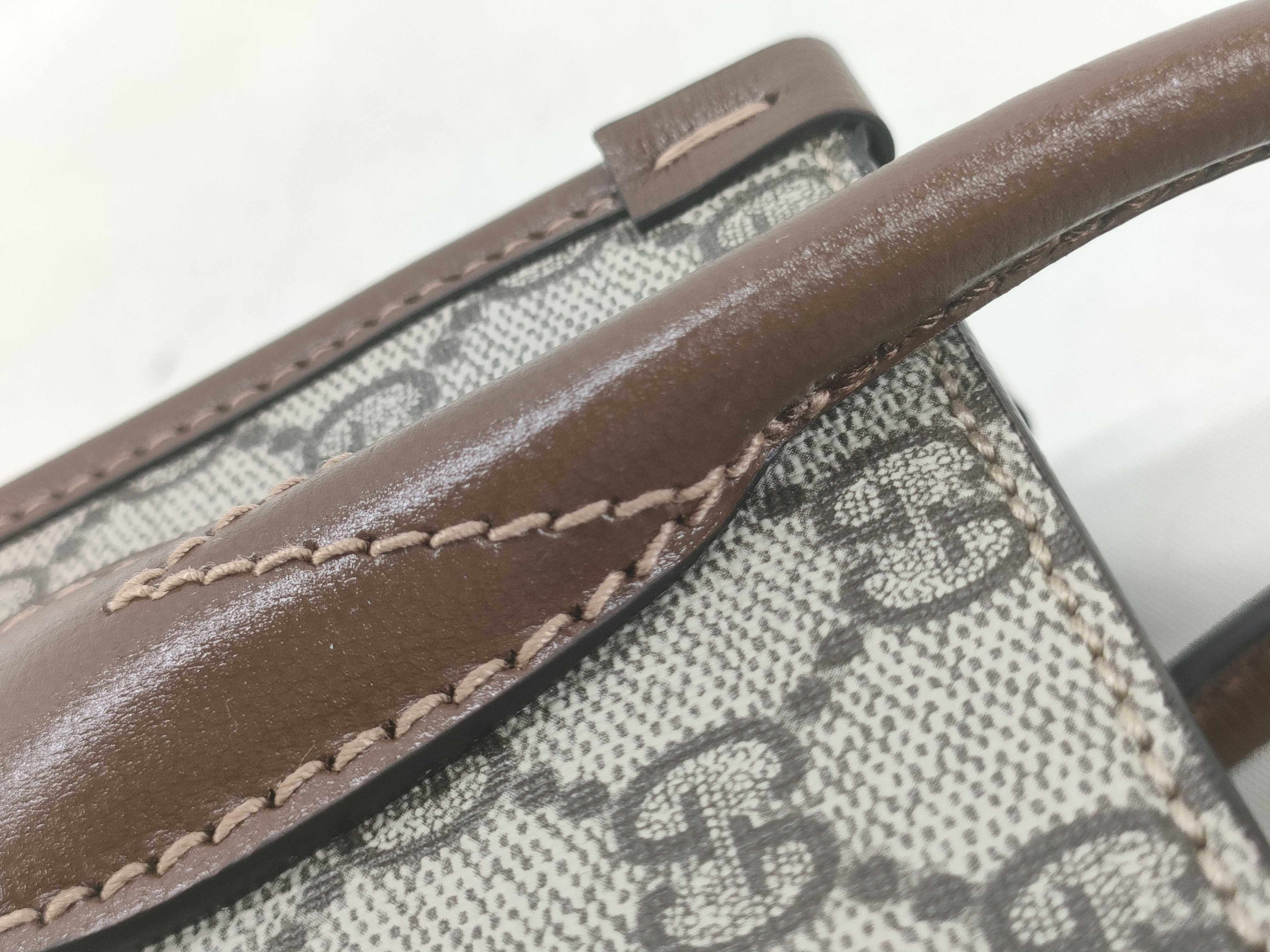 GG Supreme FR- GG Supreme PVC & leather 2-way Handbag Brown 671623 Handbag — view 6