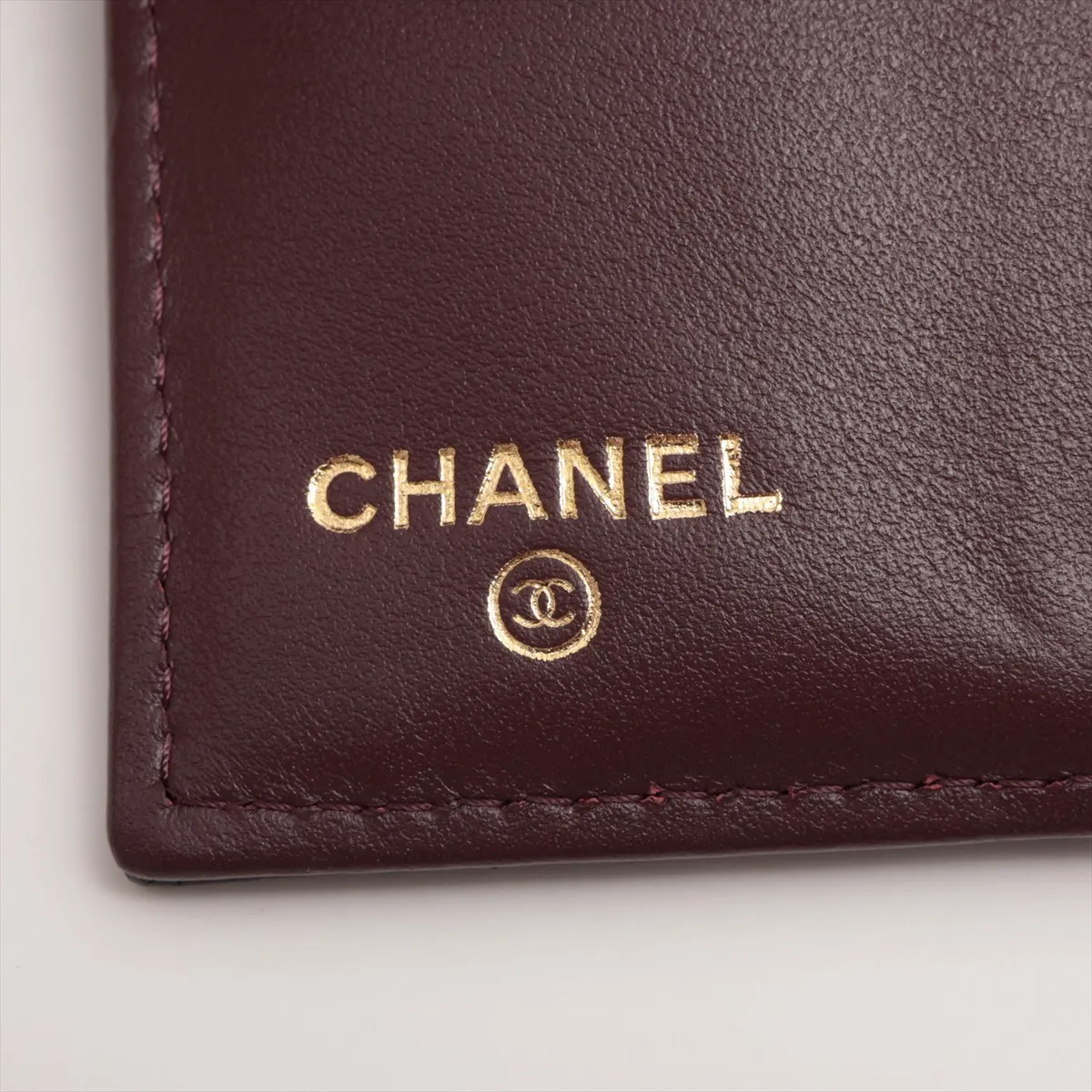 Matelassé Caviar Skin Compact Wallet, Black with Gold Hardware, T75HTLH4 — view 7