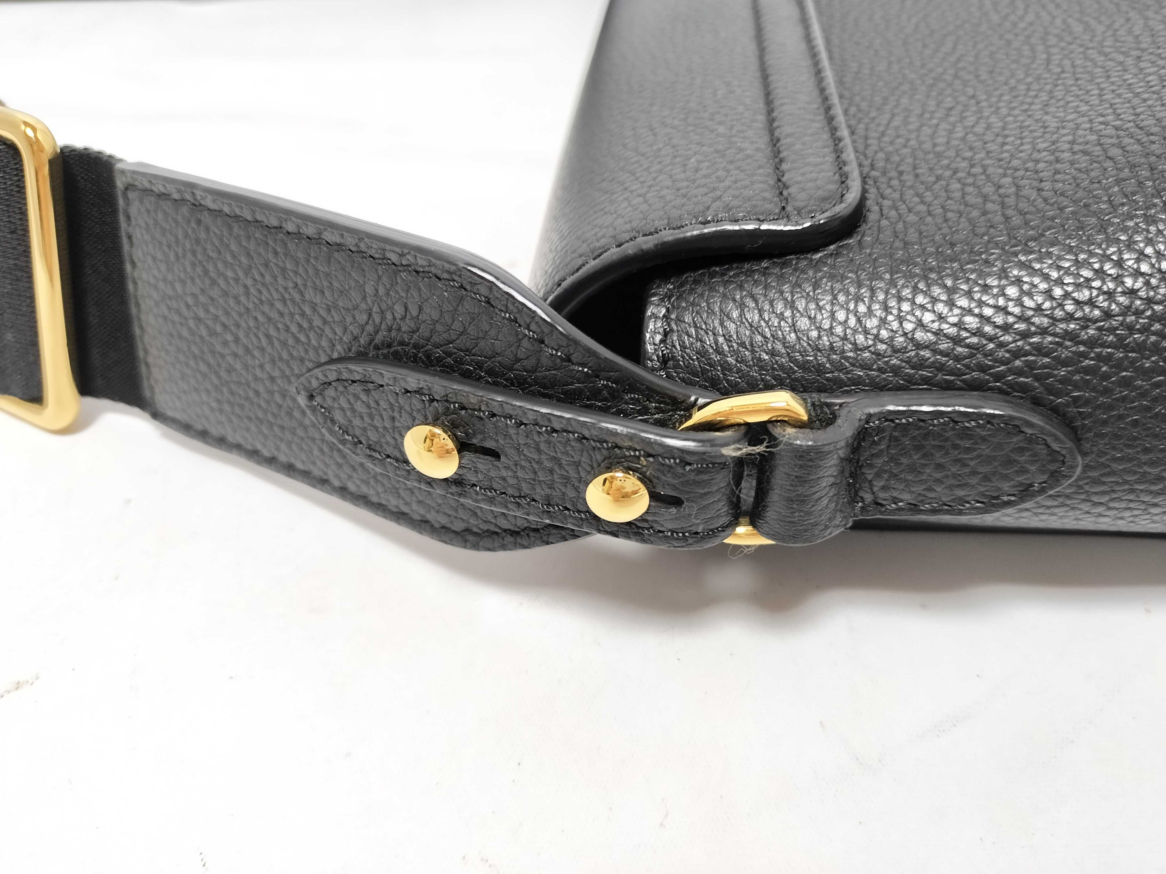 Nova Check Leather Notebook Shoulder Bag, Black — view 5