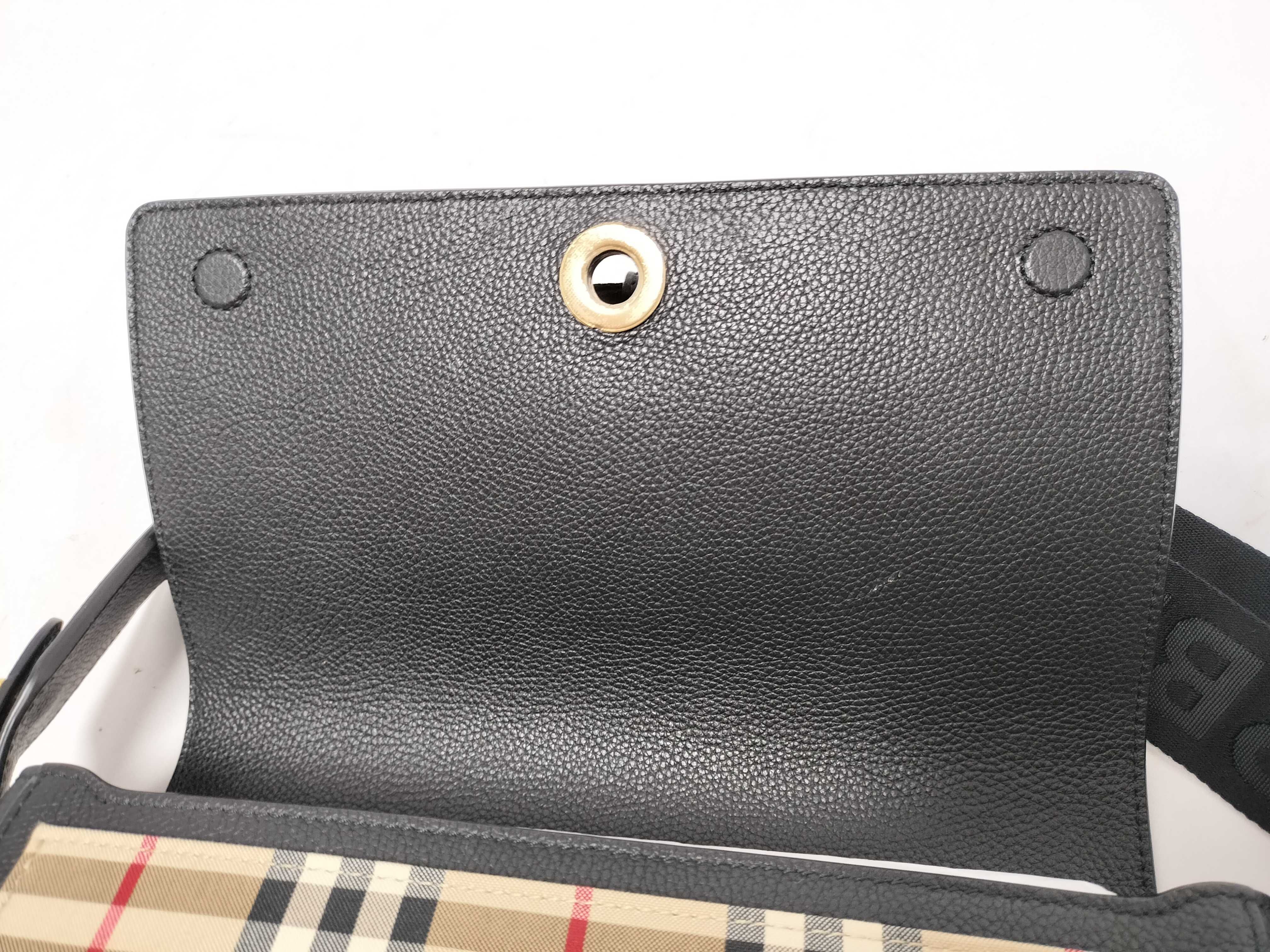 Nova Check Leather Notebook Shoulder Bag, Black — view 8