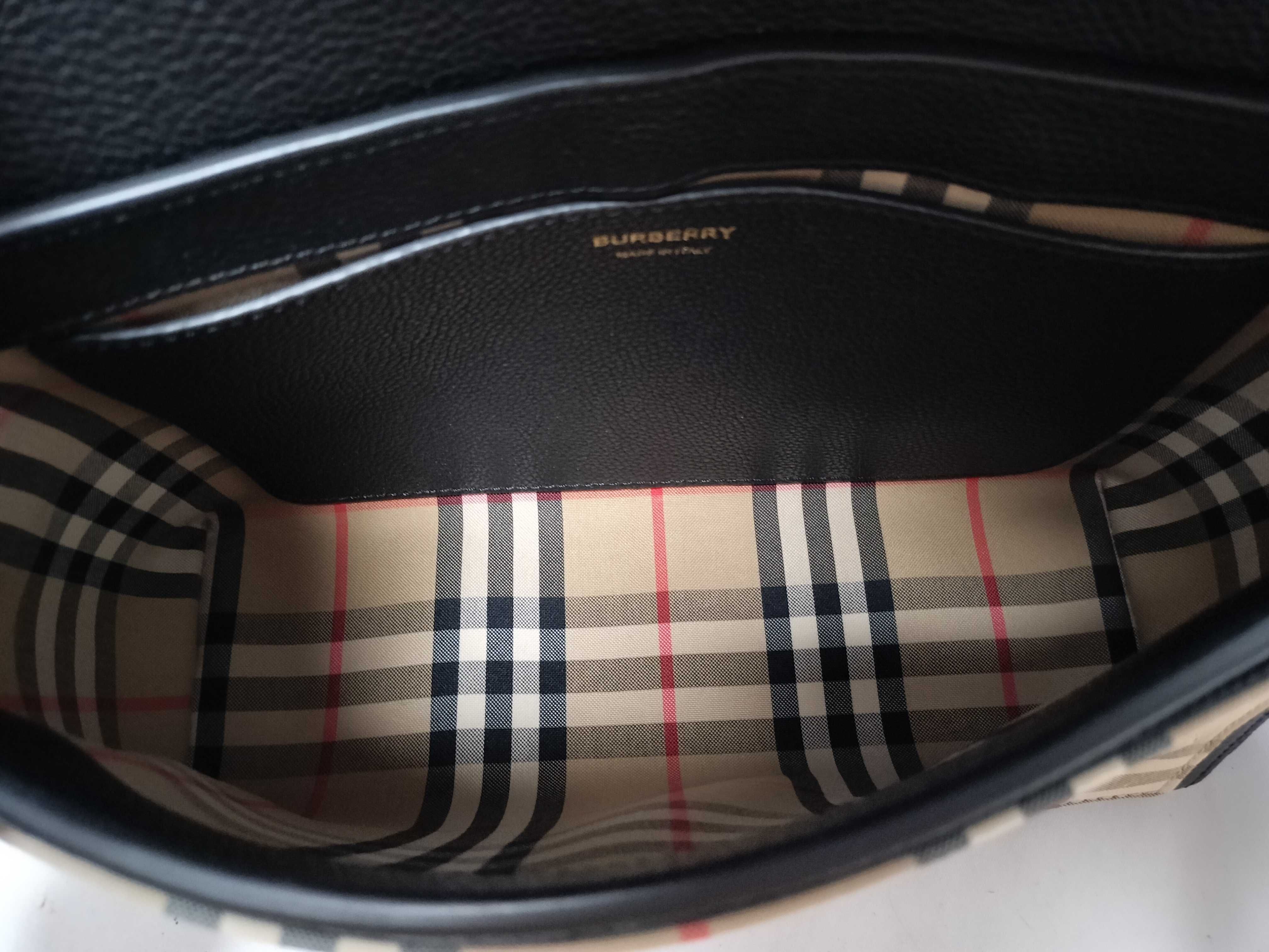 Nova Check Leather Notebook Shoulder Bag, Black — view 9