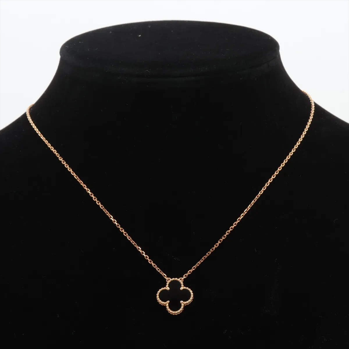 Vintage Alhambra Onyx Necklace 750 (Yellow Gold) 5.3g JB338186 (Metal tarnish) — view 5