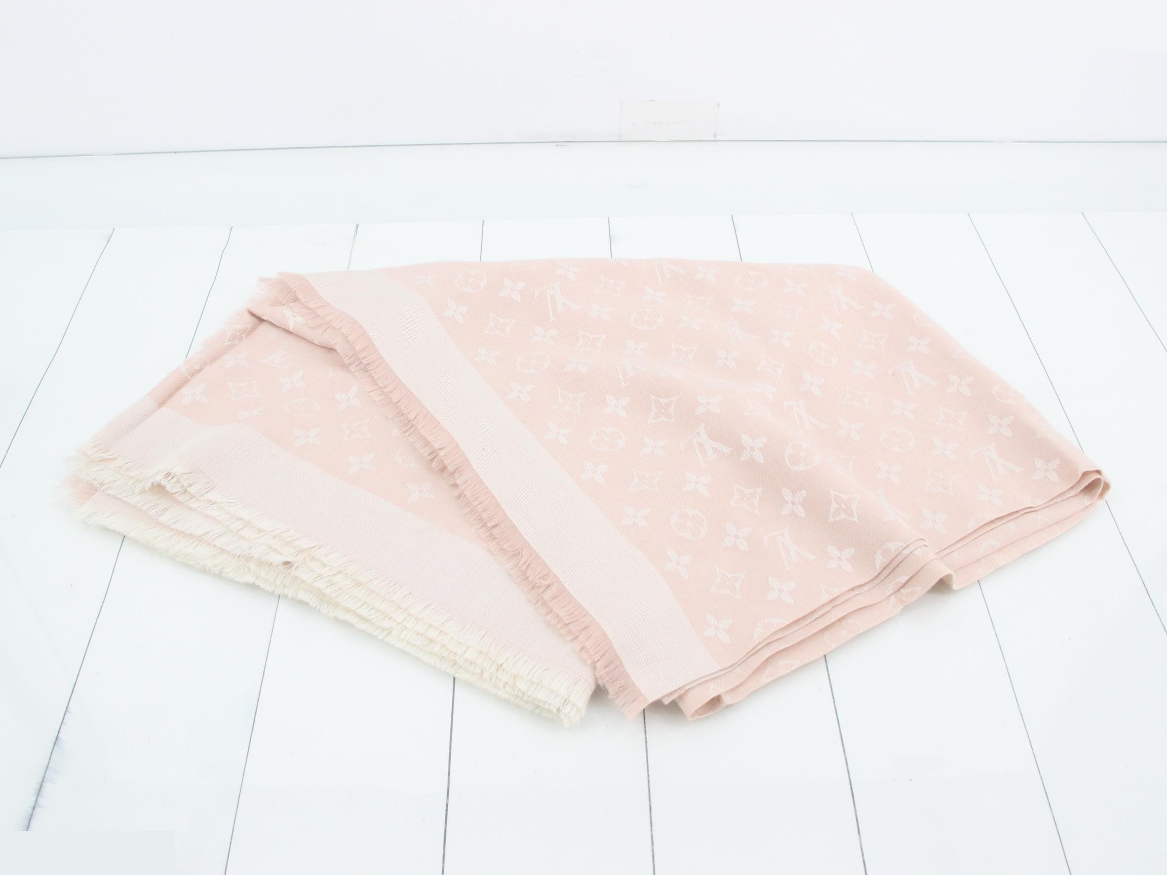 Monogram stole with tag, pink — view 3