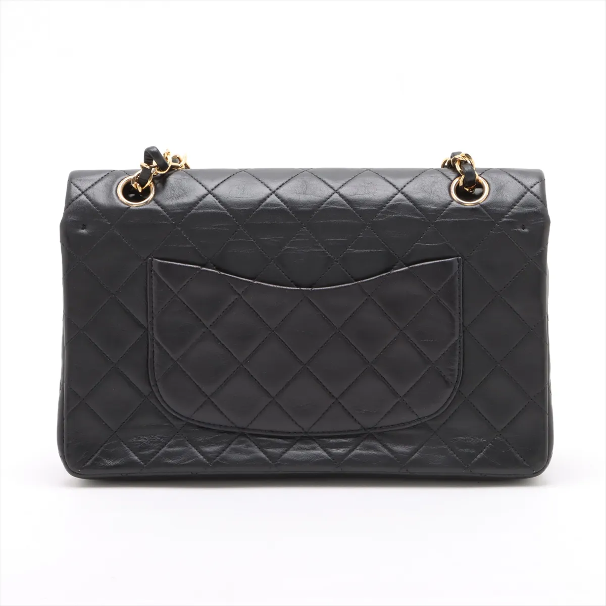 Matelasse 25 Lambskin Double Flap Double Chain Bag Black Gold Hardware 4886961 4th Series A01112 — view 2