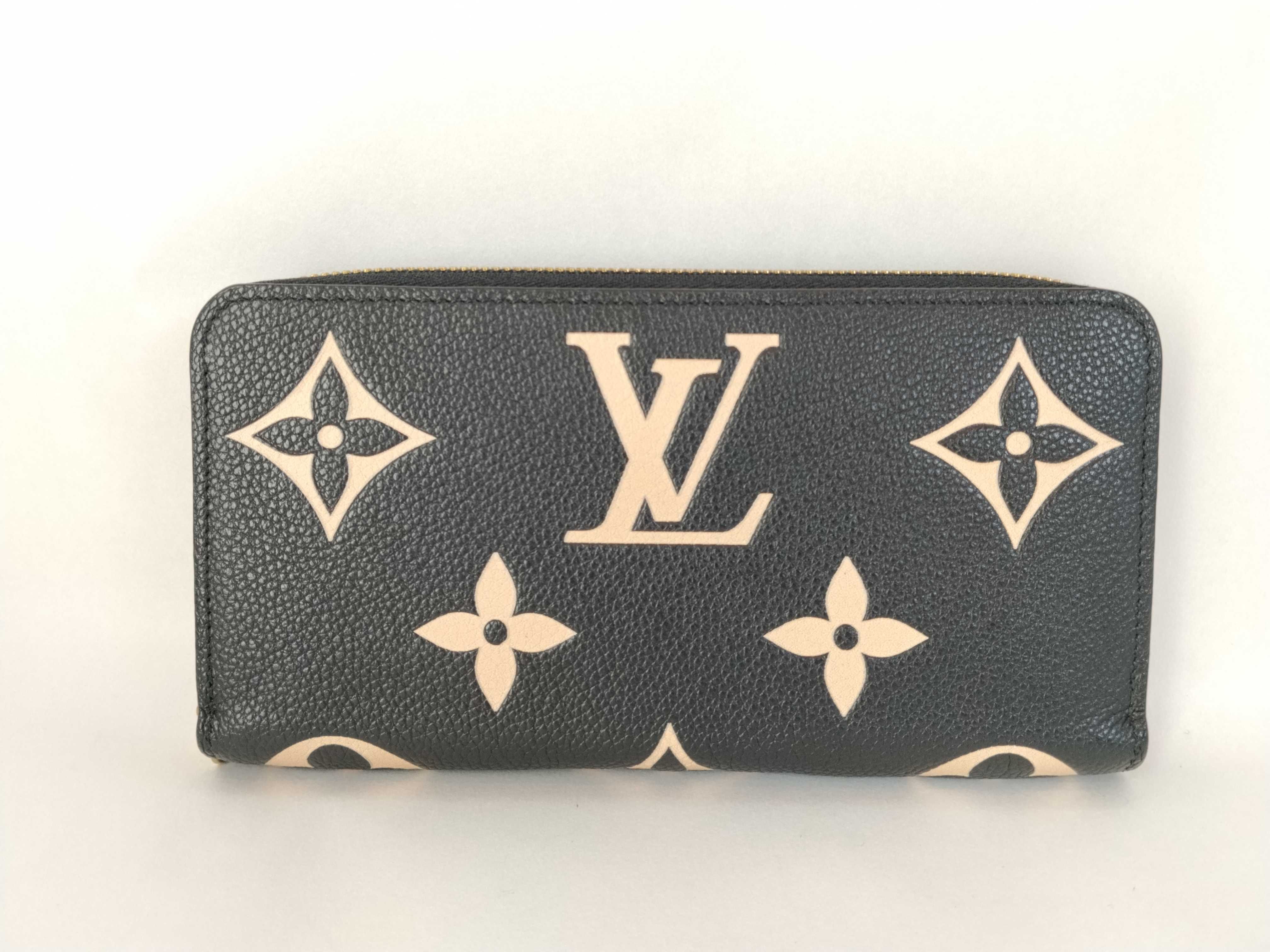 Monogram Black Embossed Leather Zippy Wallet