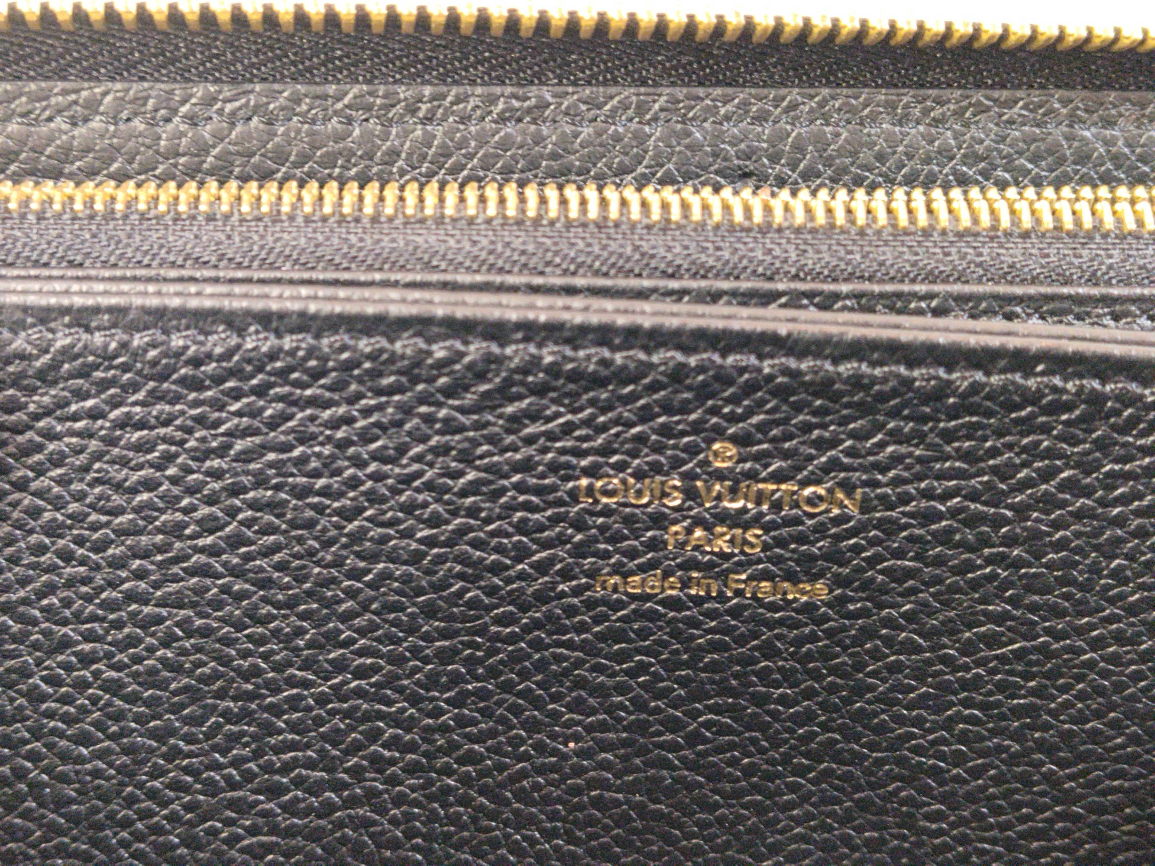 Monogram Black Embossed Leather Zippy Wallet — view 11
