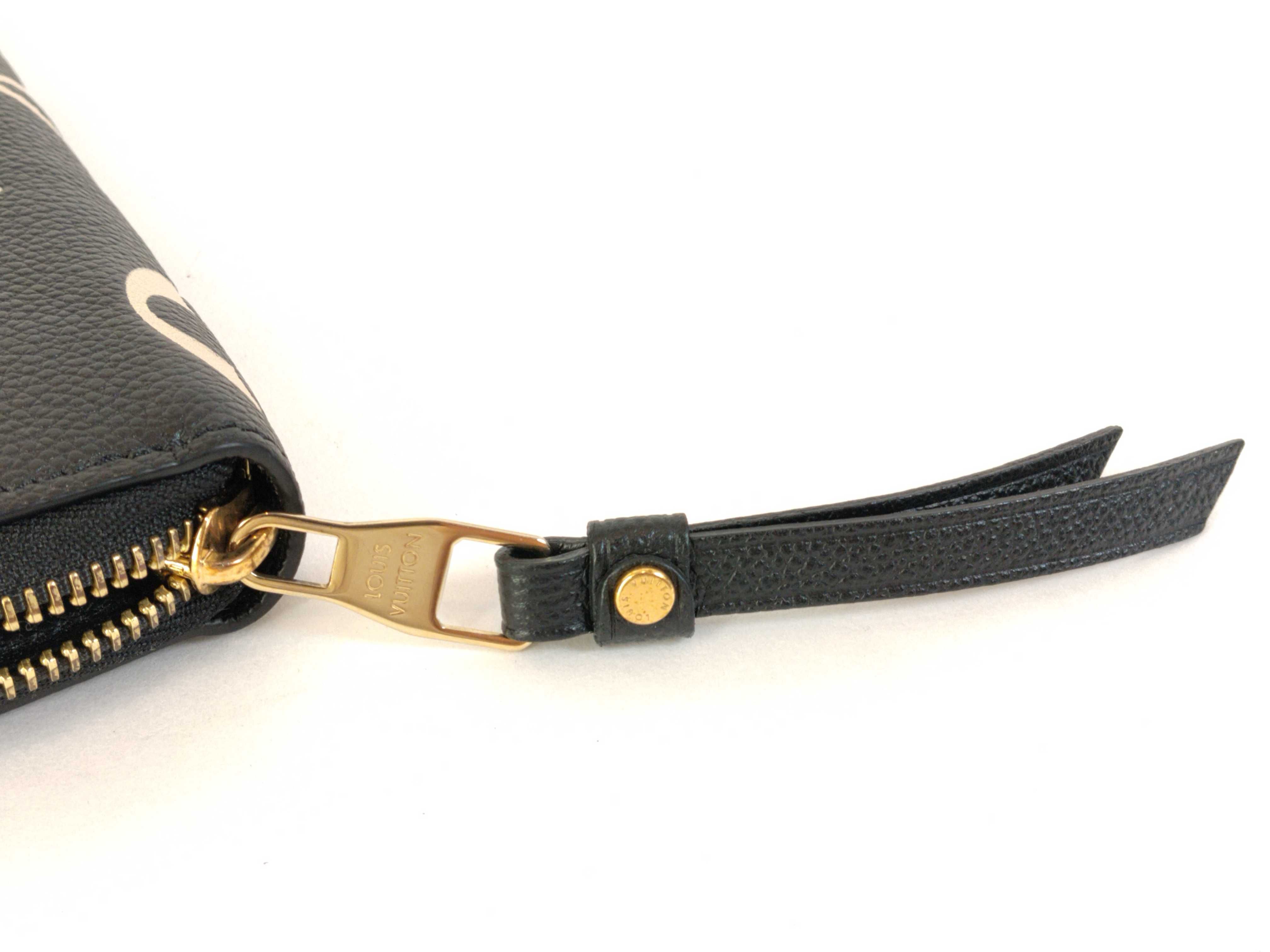 Monogram Black Embossed Leather Zippy Wallet — view 12