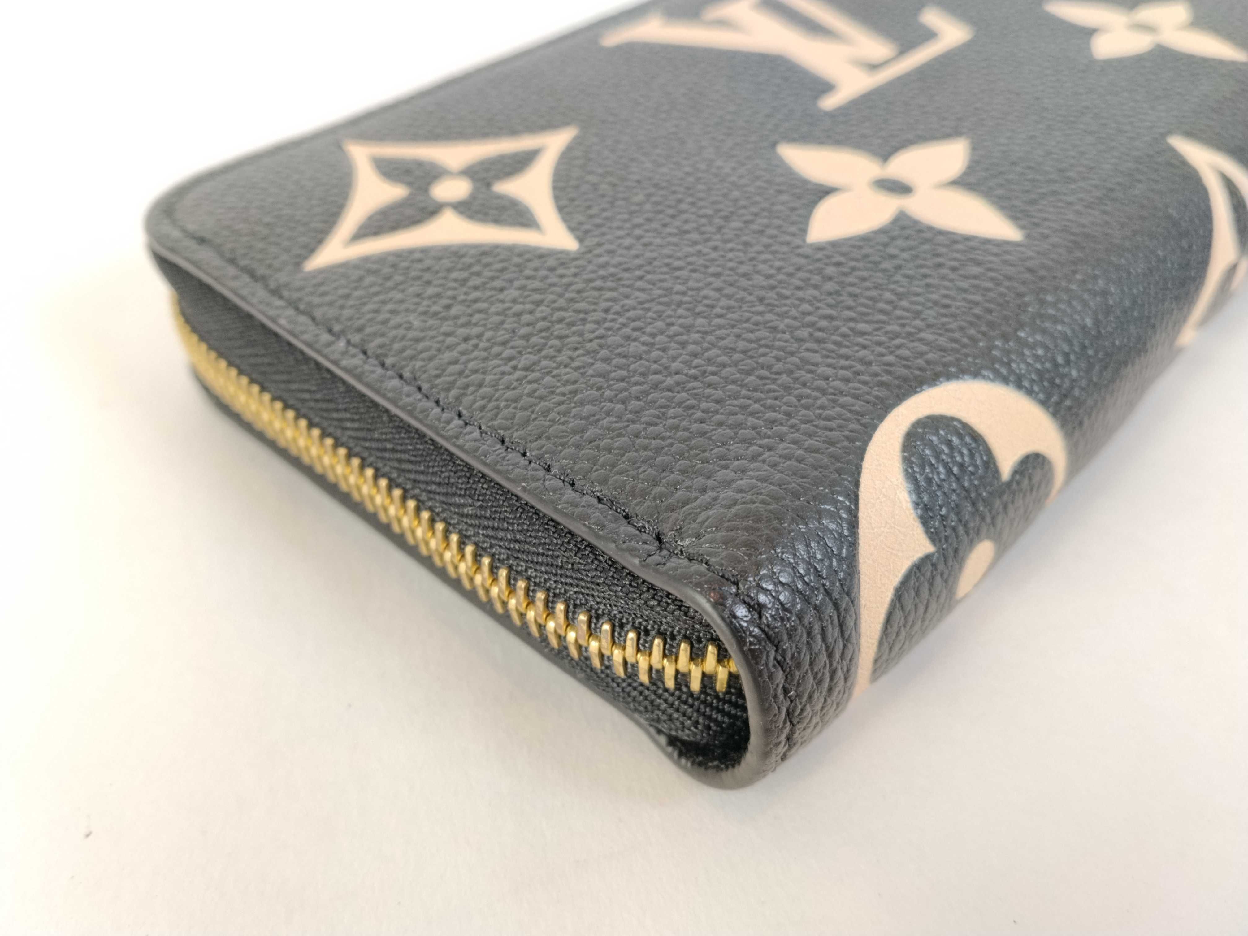 Monogram Black Embossed Leather Zippy Wallet — view 3
