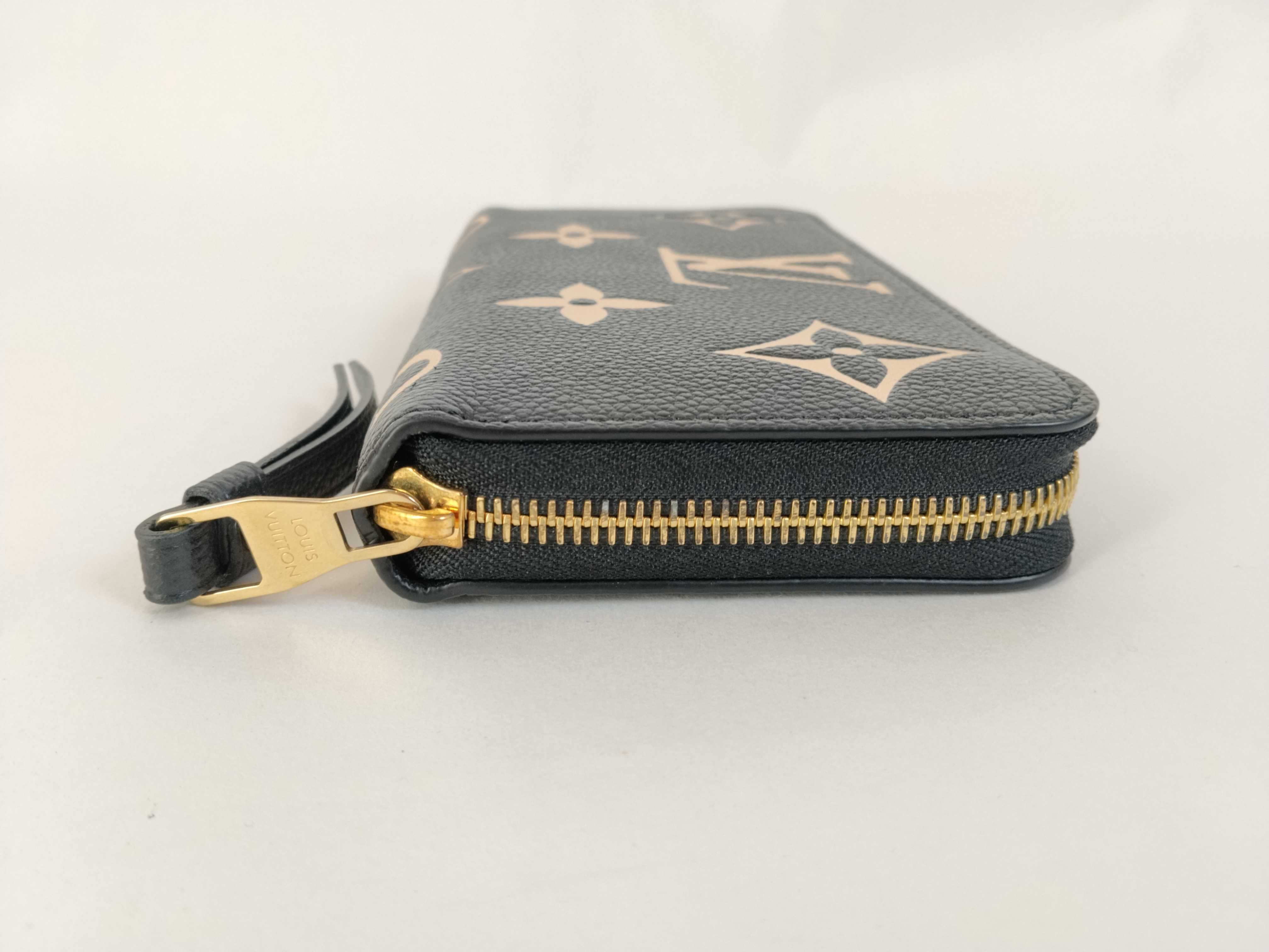 Monogram Black Embossed Leather Zippy Wallet — view 5