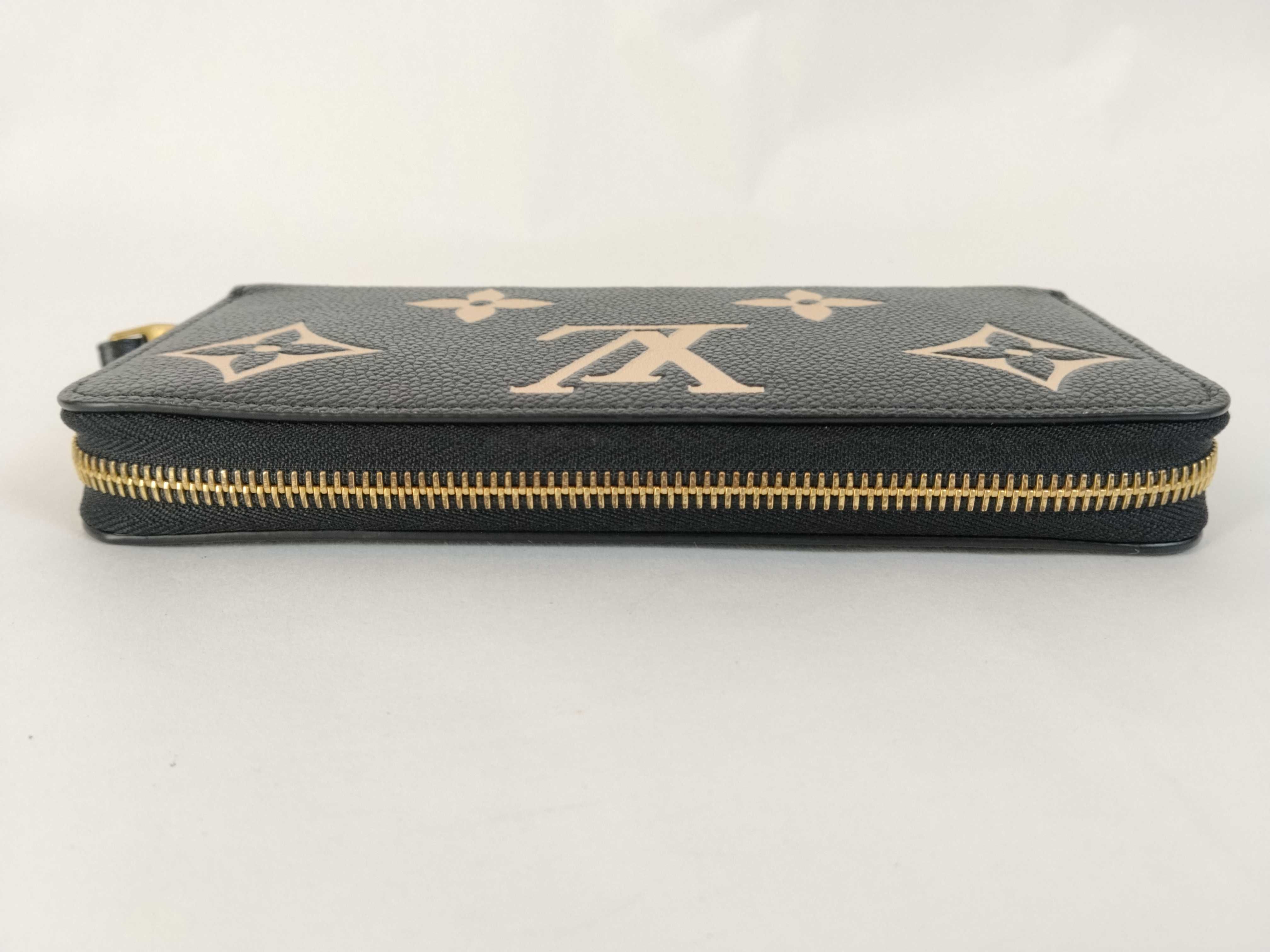 Monogram Black Embossed Leather Zippy Wallet — view 6
