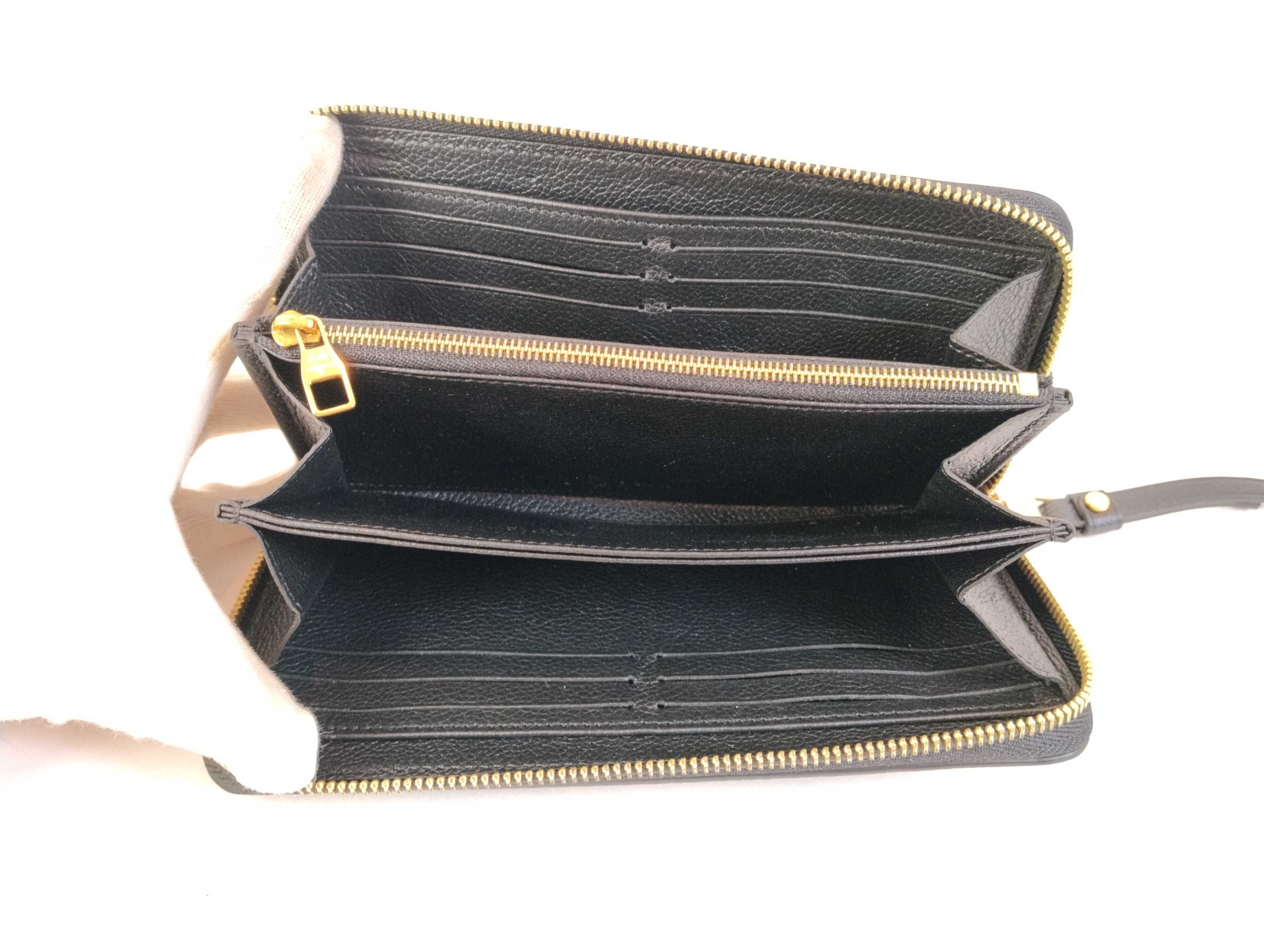 Monogram Black Embossed Leather Zippy Wallet — view 8