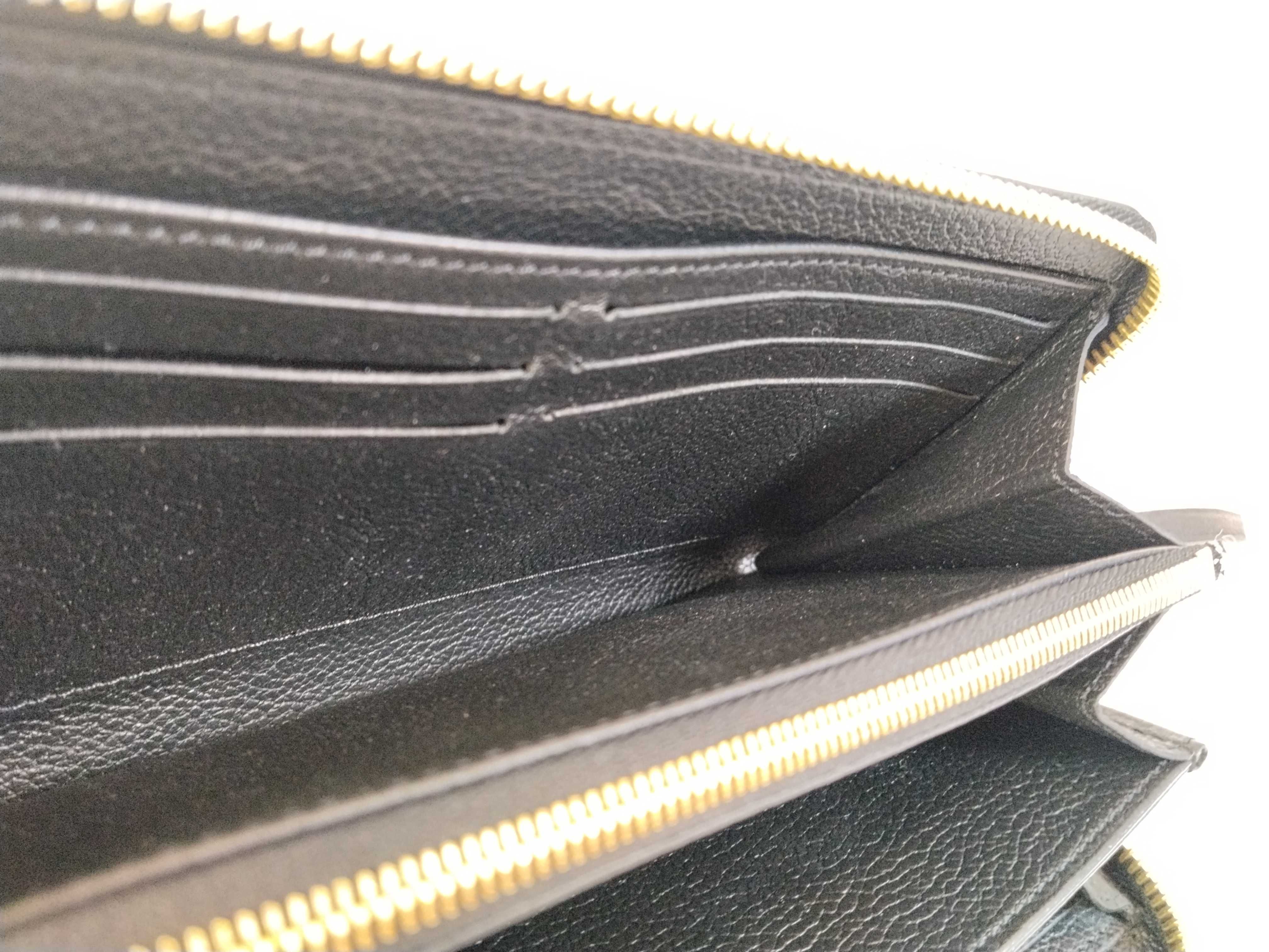 Monogram Black Embossed Leather Zippy Wallet — view 9