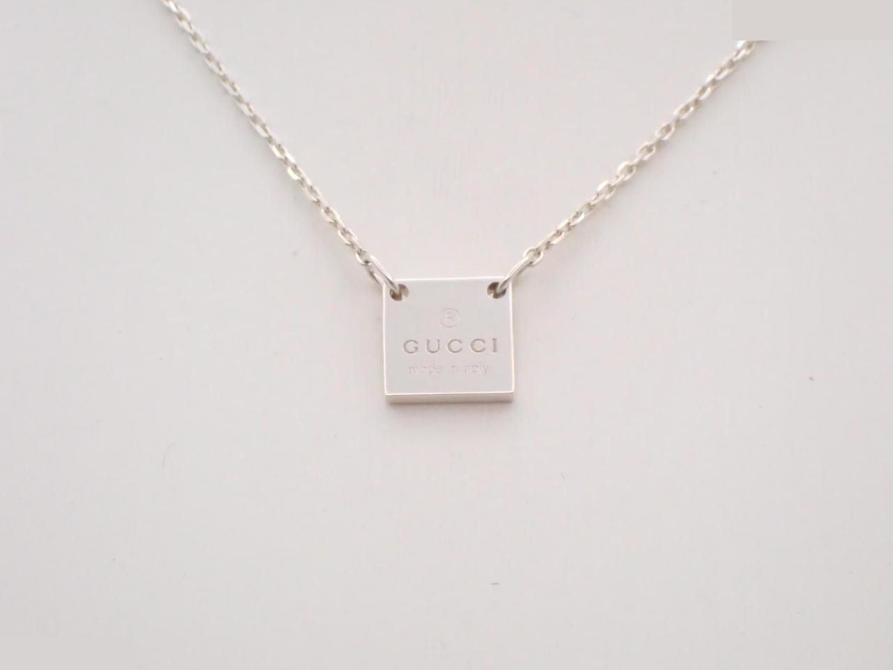 Logo plate necklace, 925 silver, 5.8g, neck circumference approximately 47cm