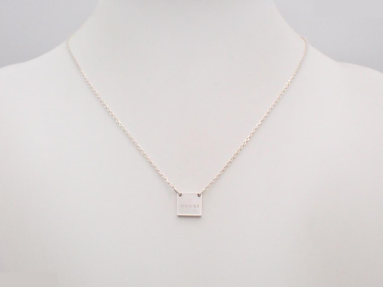 Logo plate necklace, 925 silver, 5.8g, neck circumference approximately 47cm — view 3