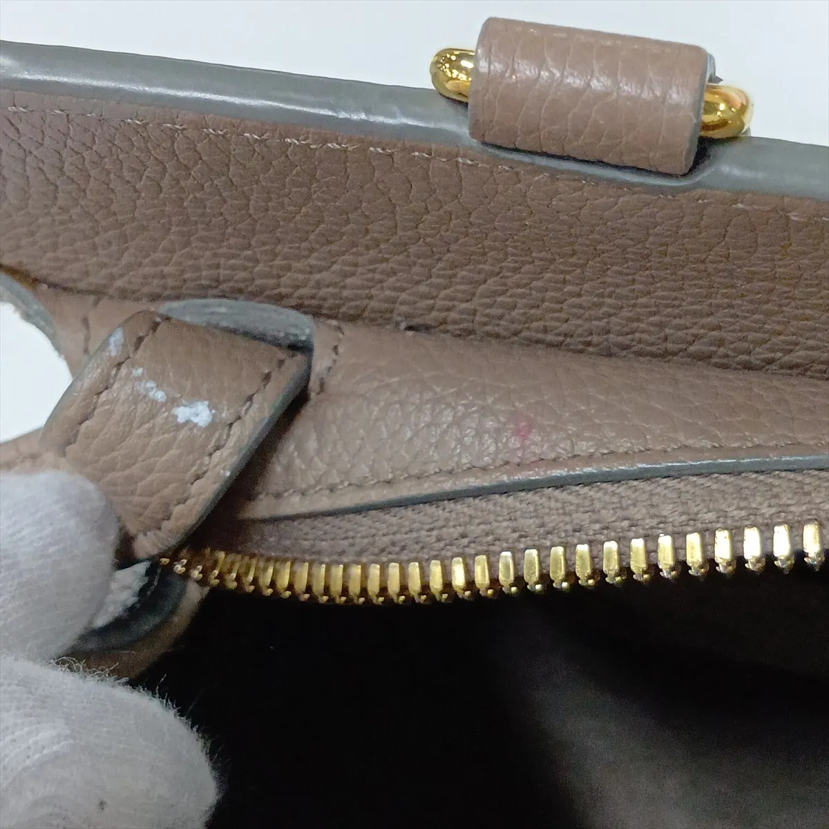 Small Cabas de France Leather 2-Way Handbag, Beige — view 12