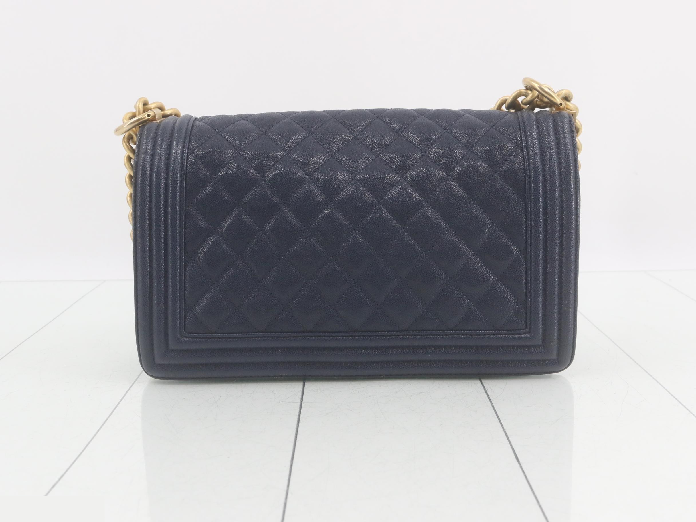 Caviar Skin Boy Chanel Chain Shoulder Bag — view 2