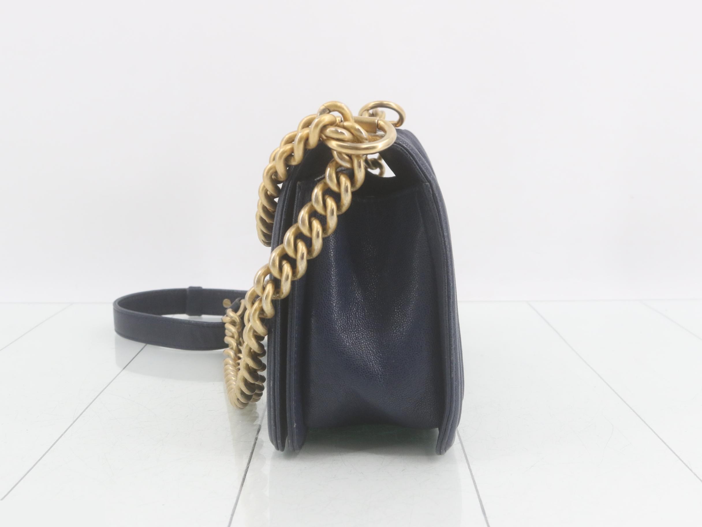 Caviar Skin Boy Chanel Chain Shoulder Bag — view 3