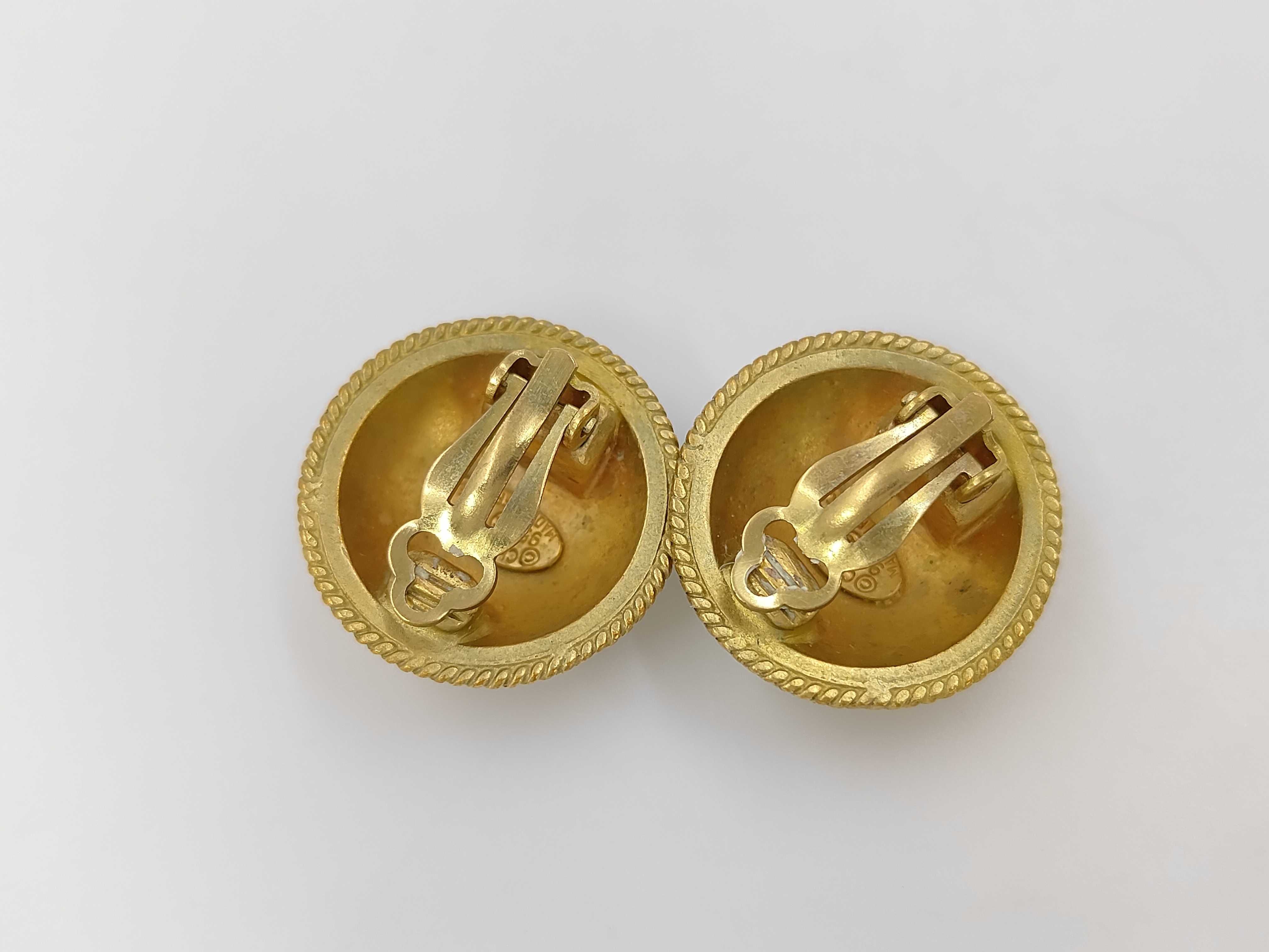 Gold Plated Vintage Coco Mark Earrings — view 2