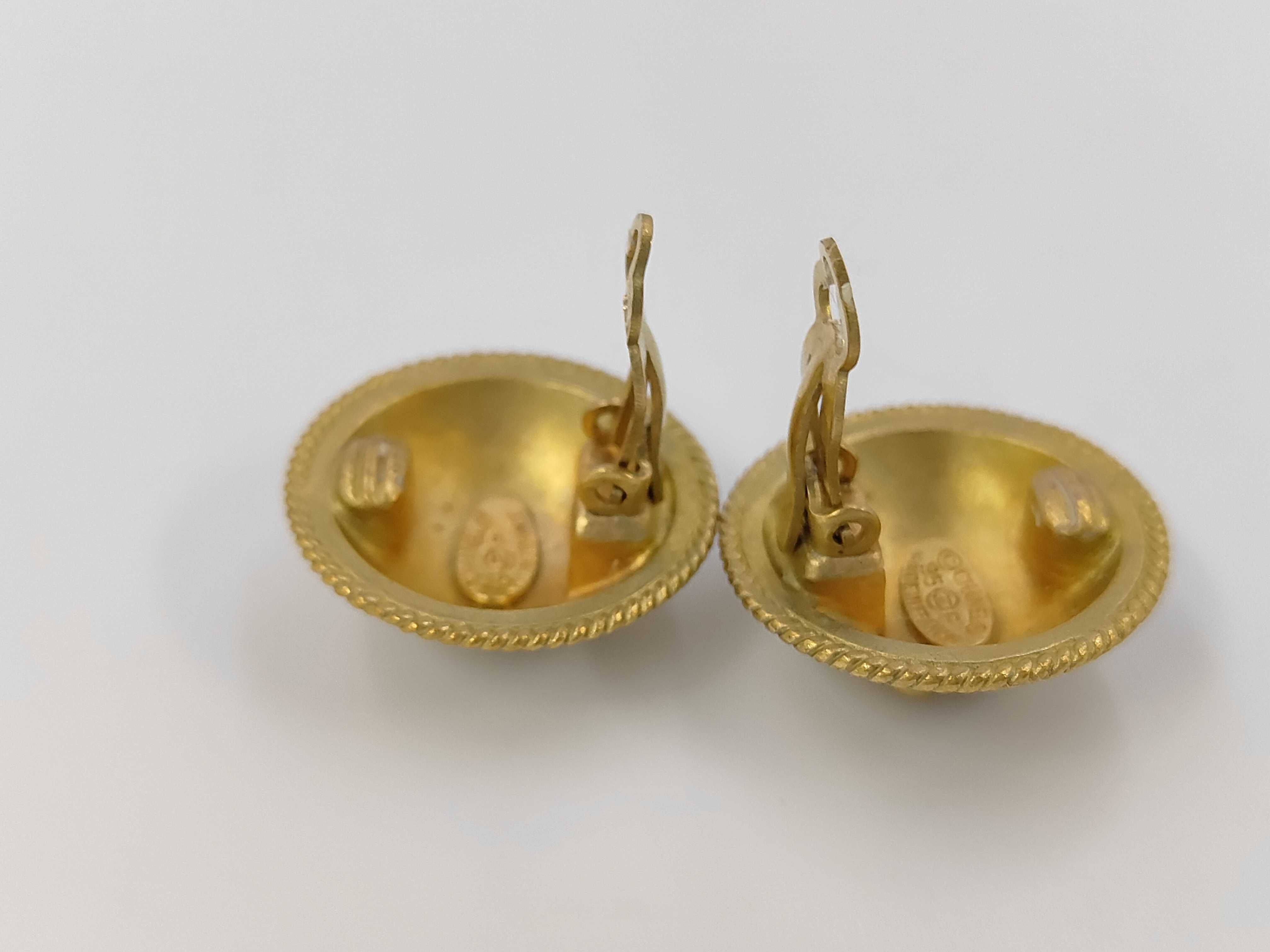 Gold Plated Vintage Coco Mark Earrings — view 4