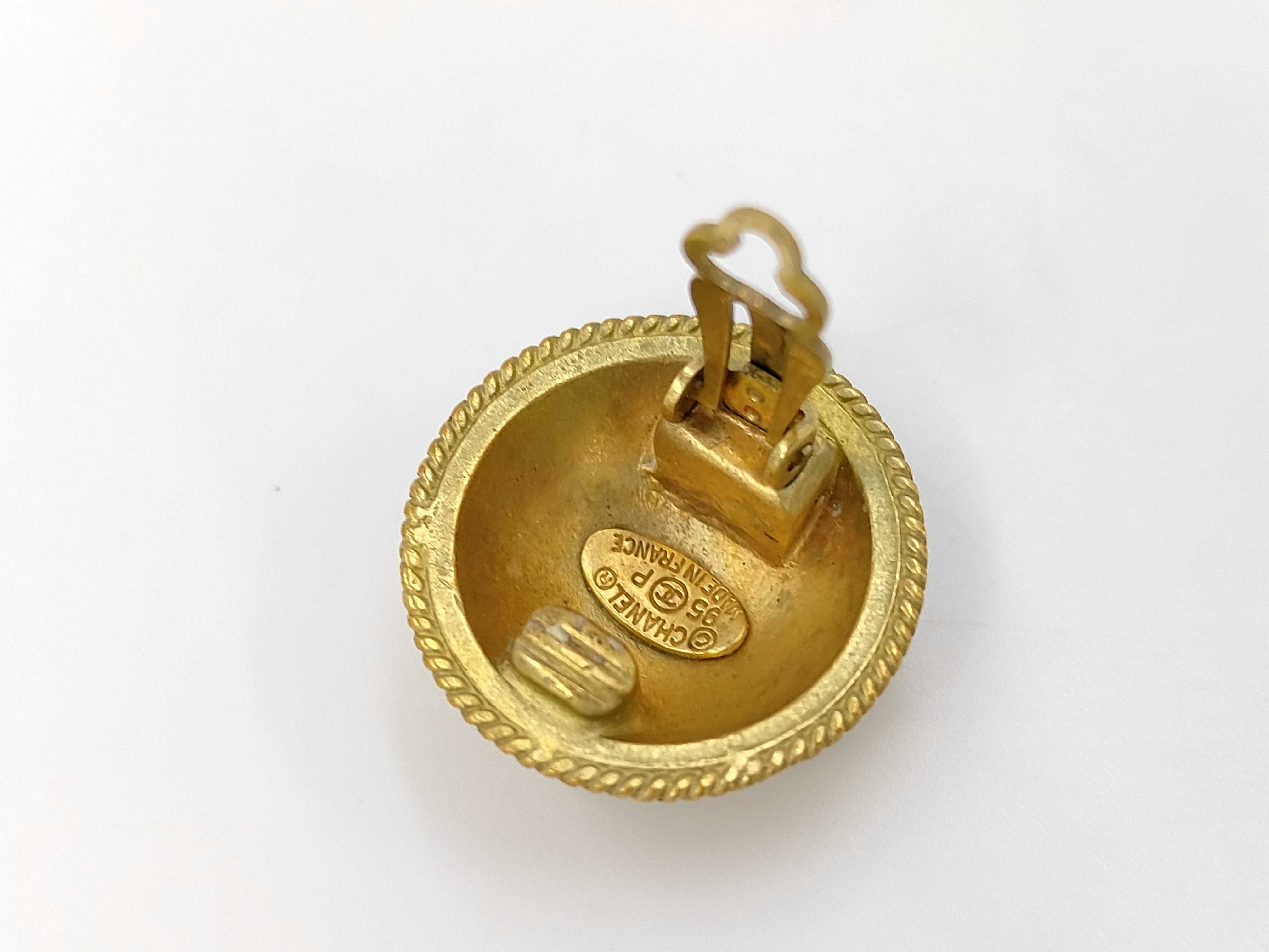 Gold Plated Vintage Coco Mark Earrings — view 5