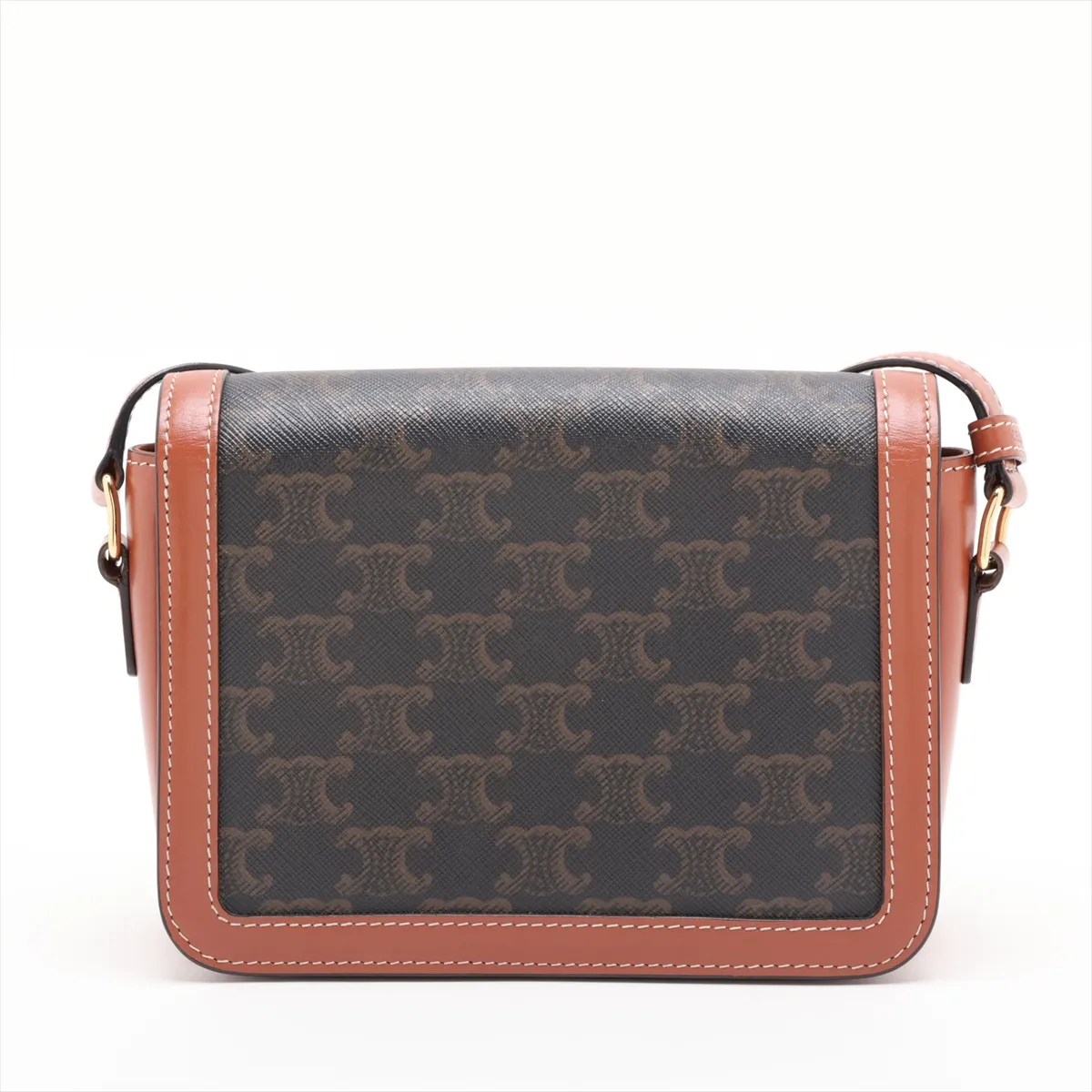 Triomphe Teen PVC x Leather Shoulder Bag Brown x Black — view 2