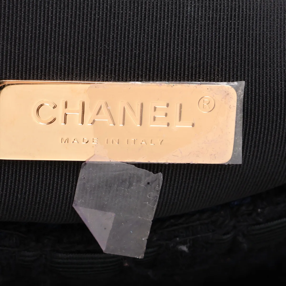 19 Large Tweed Chain Shoulder Bag, Black with Gold and Silver Hardware, 30661538 (Serial Number in the 30s), AS1161 — view 8