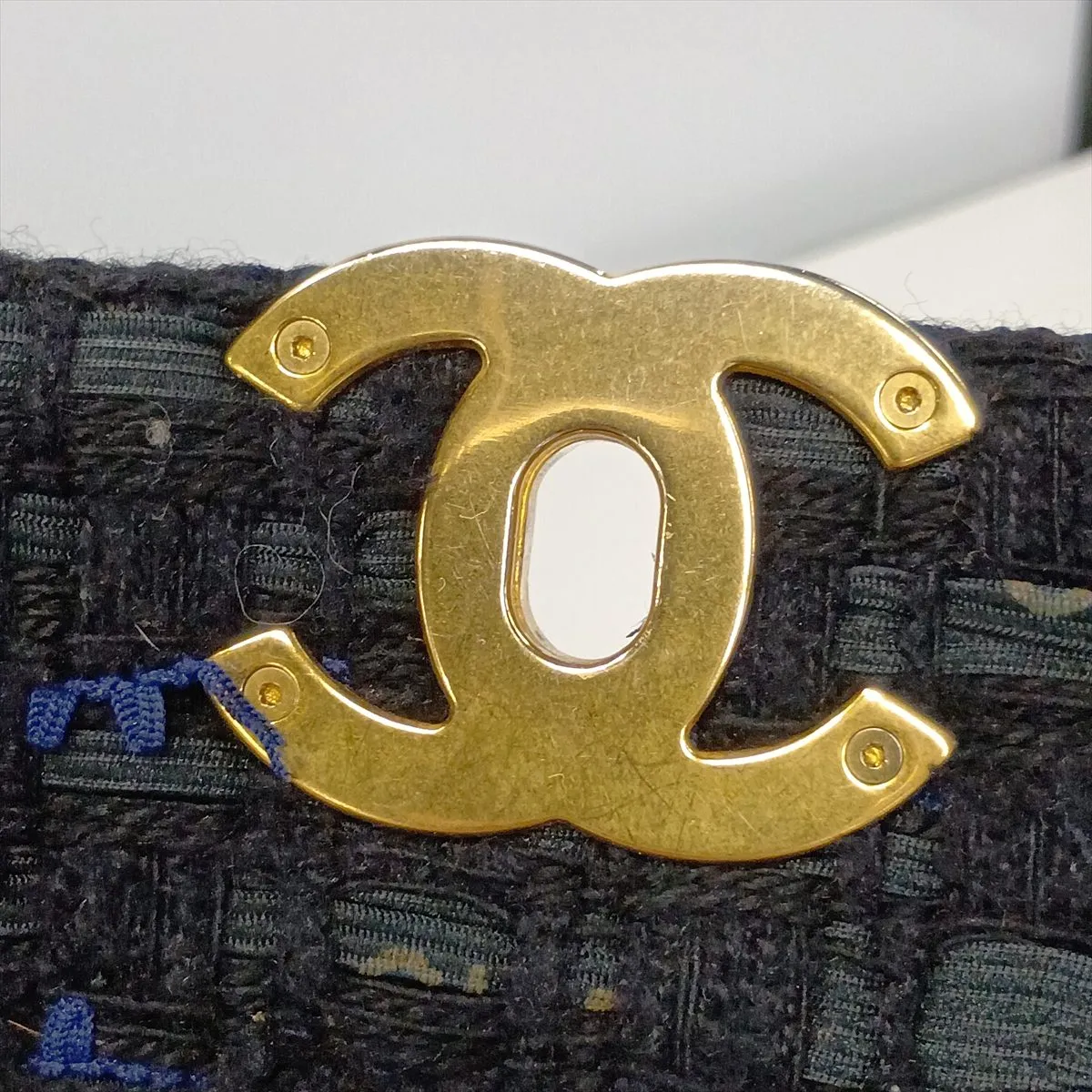 19 Large Tweed Chain Shoulder Bag, Black with Gold and Silver Hardware, 30661538 (Serial Number in the 30s), AS1161 — view 10