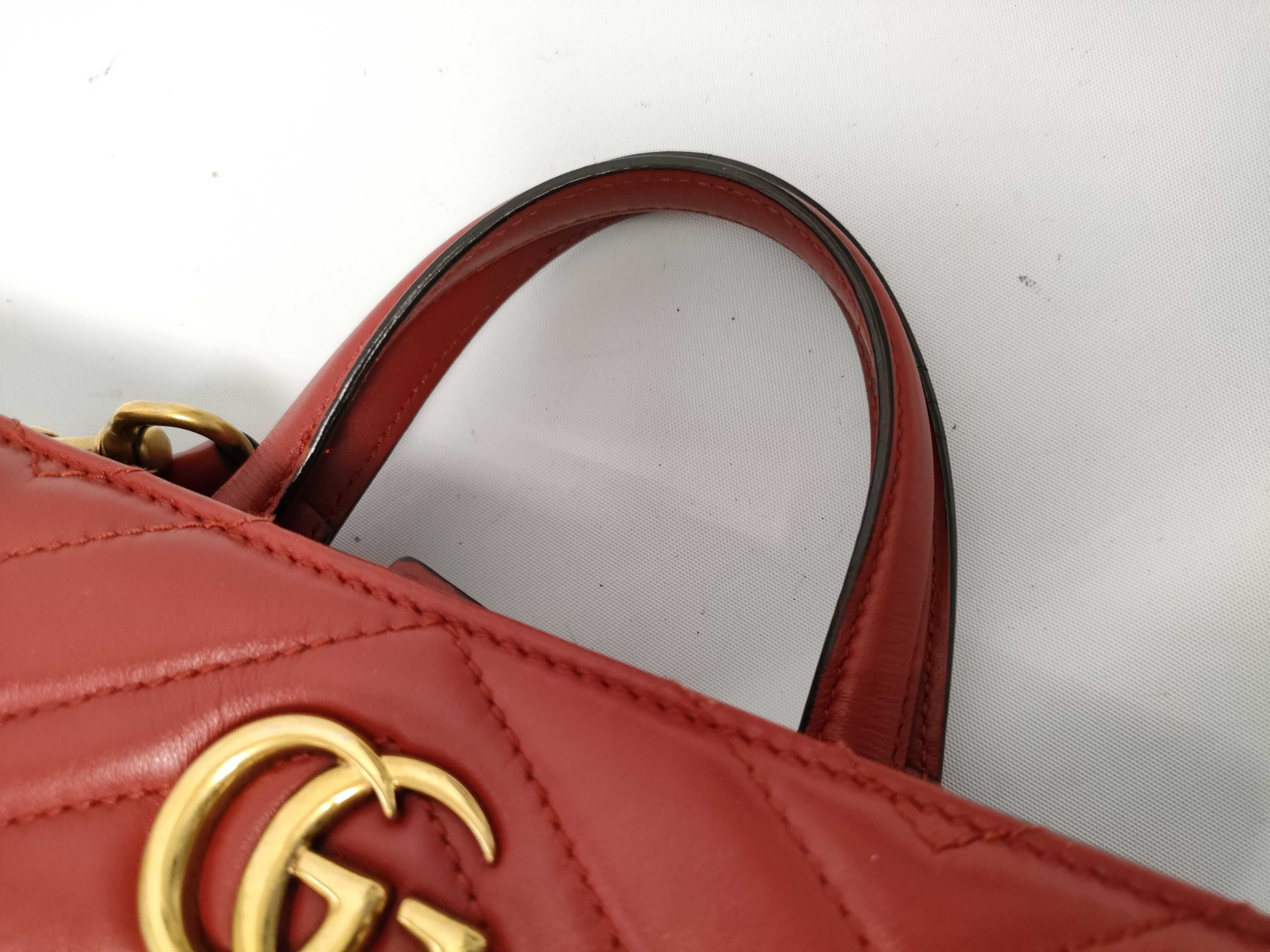 GG Marmont Leather 2-Way Handbag, Black x White, 448054 (Handbag) — view 3