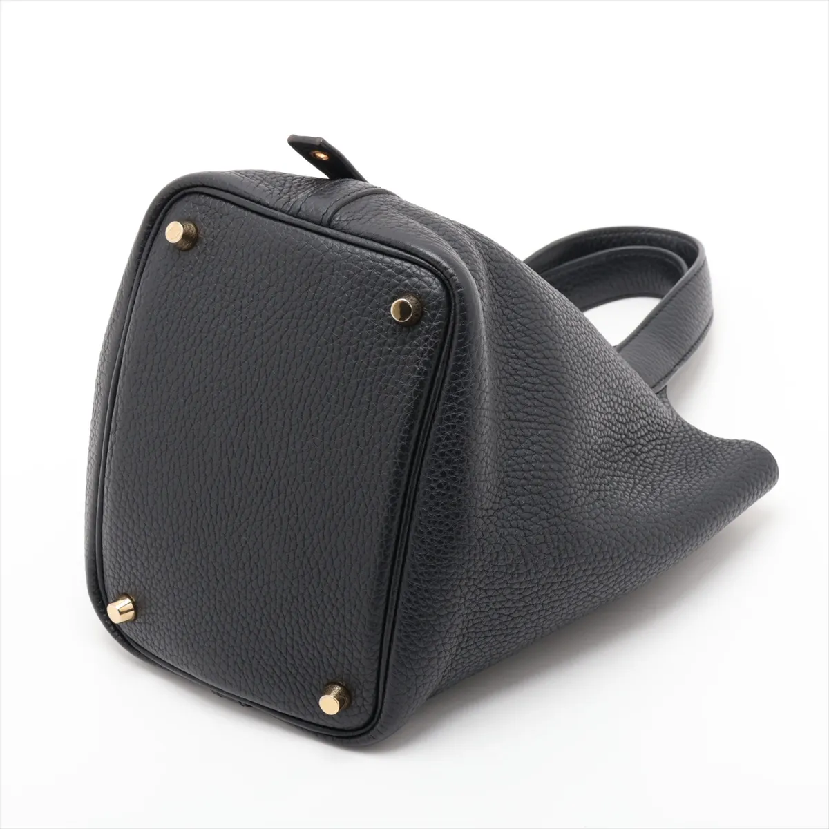 Picotin Lock 18 PM, Taurillon Clemence leather, black with gold hardware, Year: 2020 — view 3