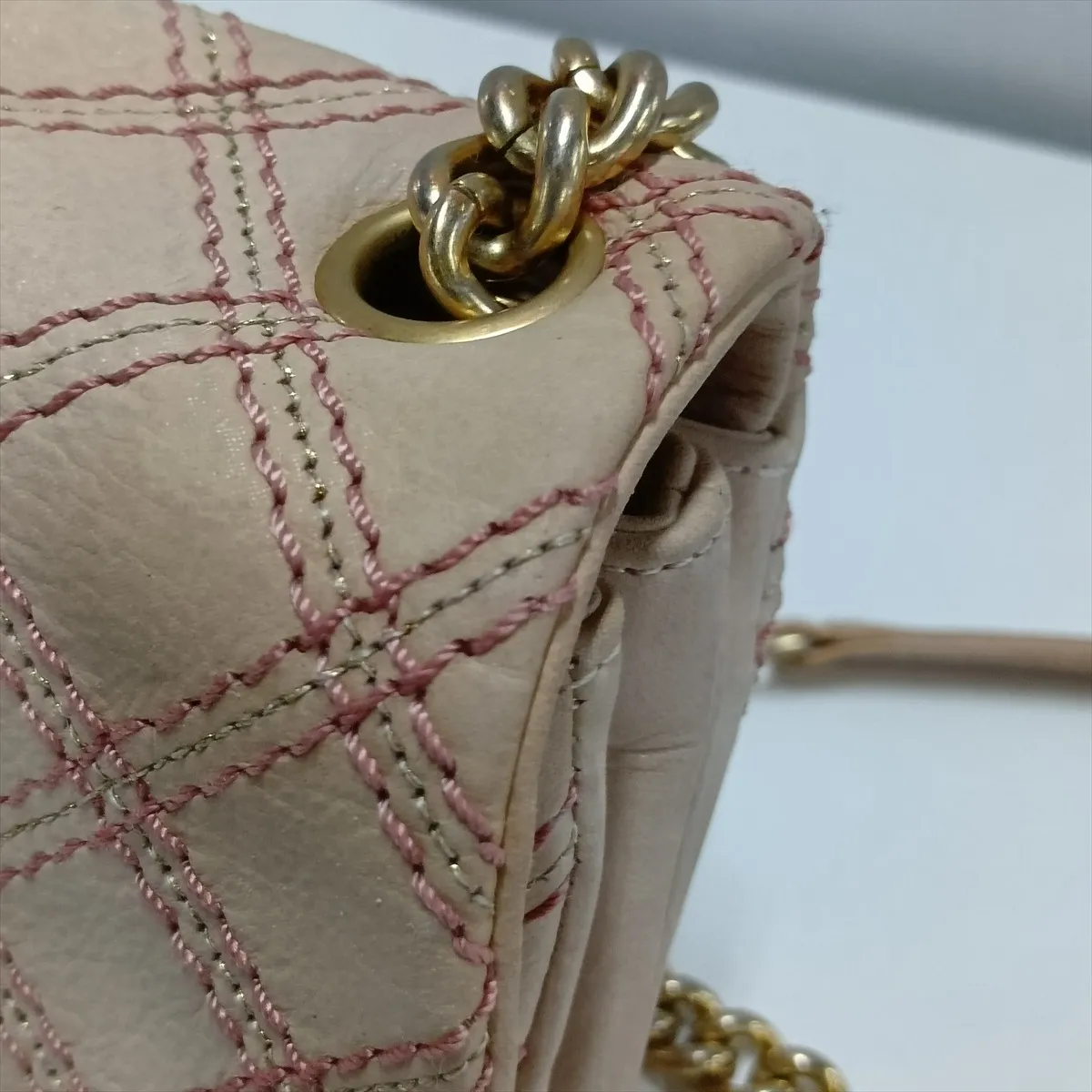 Wild Stitch Leather Single Flap Single Chain Bag, Pink with Gold Hardware, Item No. 19584990, Serial Number 19 — view 11