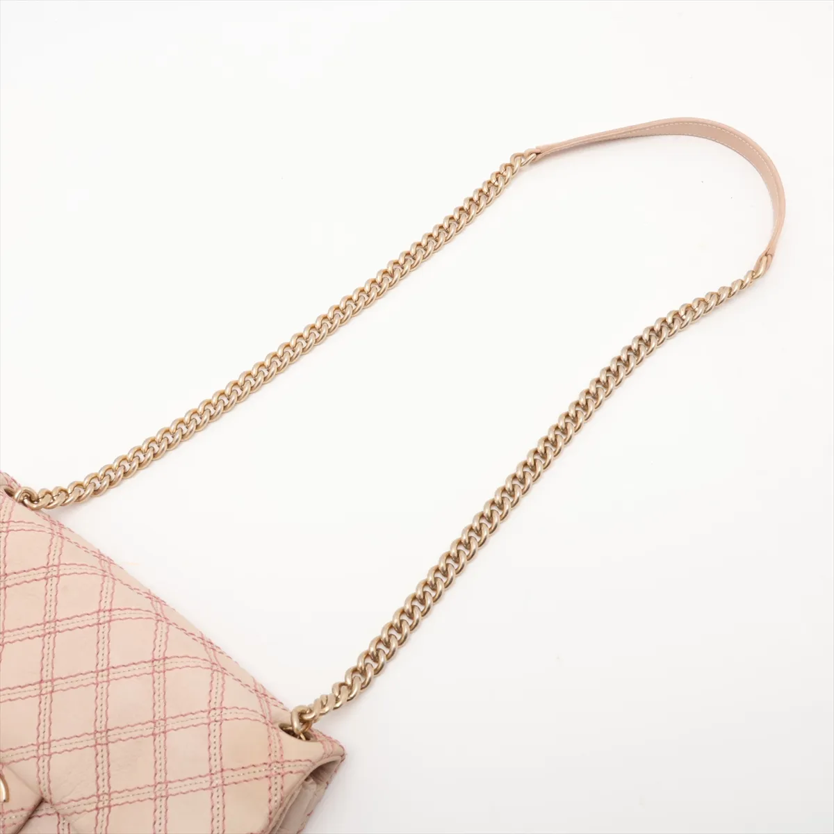 Wild Stitch Leather Single Flap Single Chain Bag, Pink with Gold Hardware, Item No. 19584990, Serial Number 19 — view 5