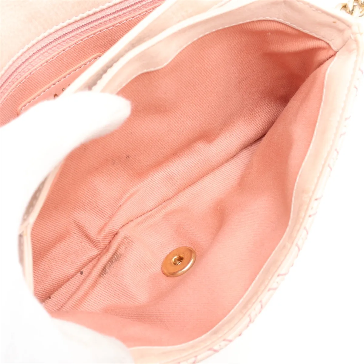 Wild Stitch Leather Single Flap Single Chain Bag, Pink with Gold Hardware, Item No. 19584990, Serial Number 19 — view 7