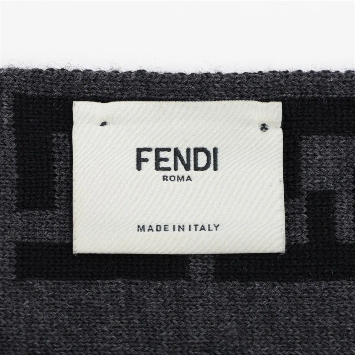 FF Scarf, Wool, Black x Gray, Shows signs of wear, — view 3
