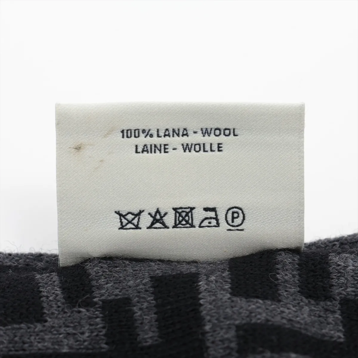 FF Scarf, Wool, Black x Gray, Shows signs of wear, — view 4