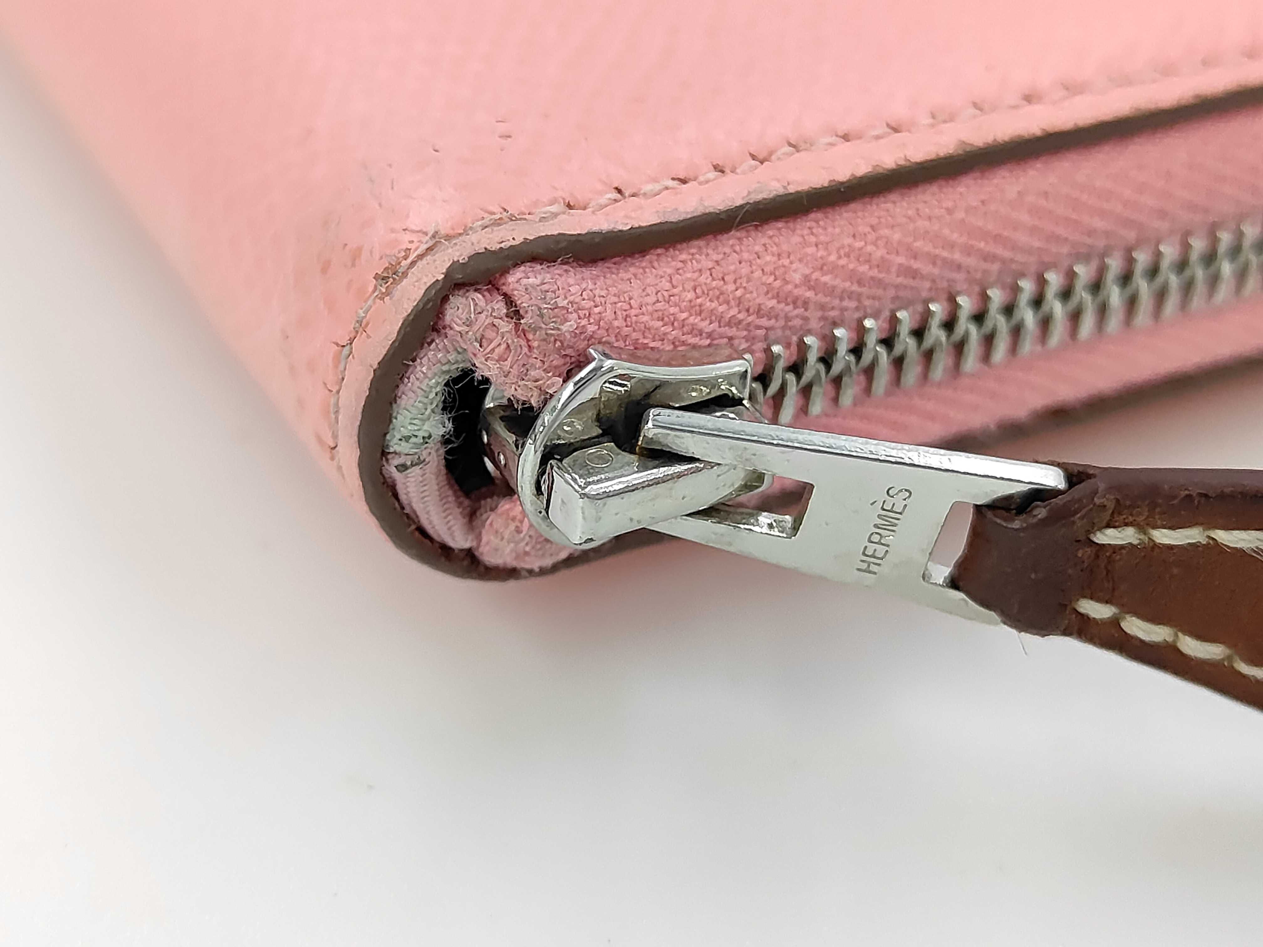 Azap Long Silk In Epsom Leather Wallet, D Stamp, Pink, Silver Hardware — view 5