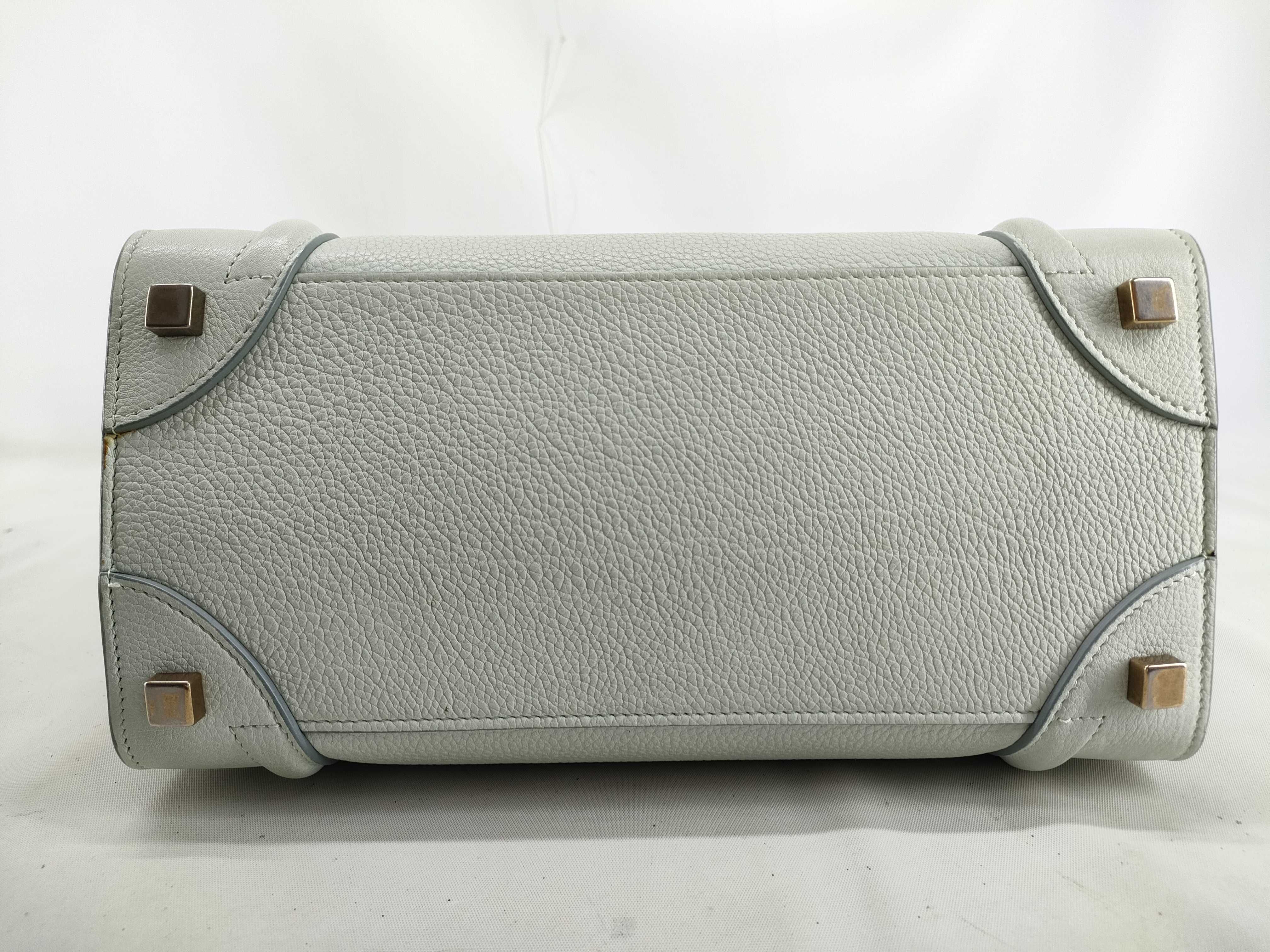 Luggage Micro Shopper Leather Handbag, Green — view 3