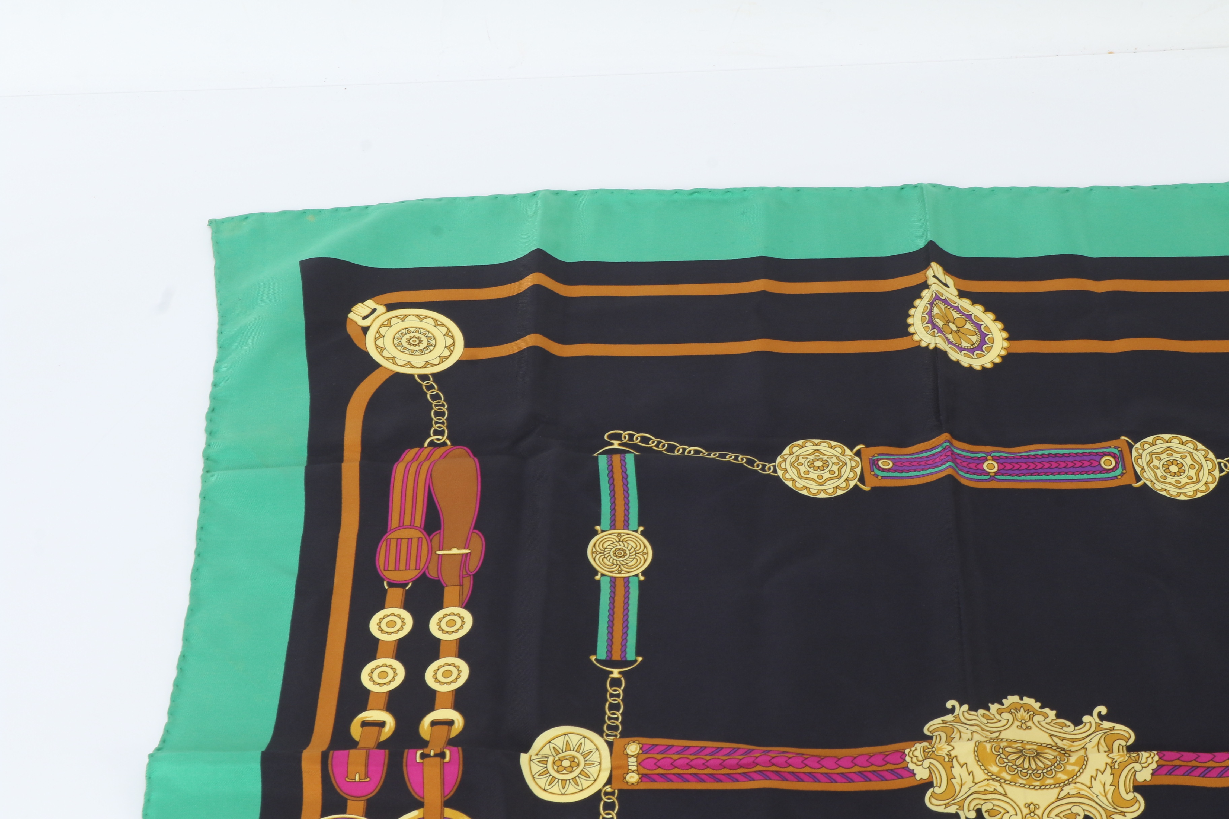 tagged 100% silk scarf, belt, chain, and other accessories. — view 3
