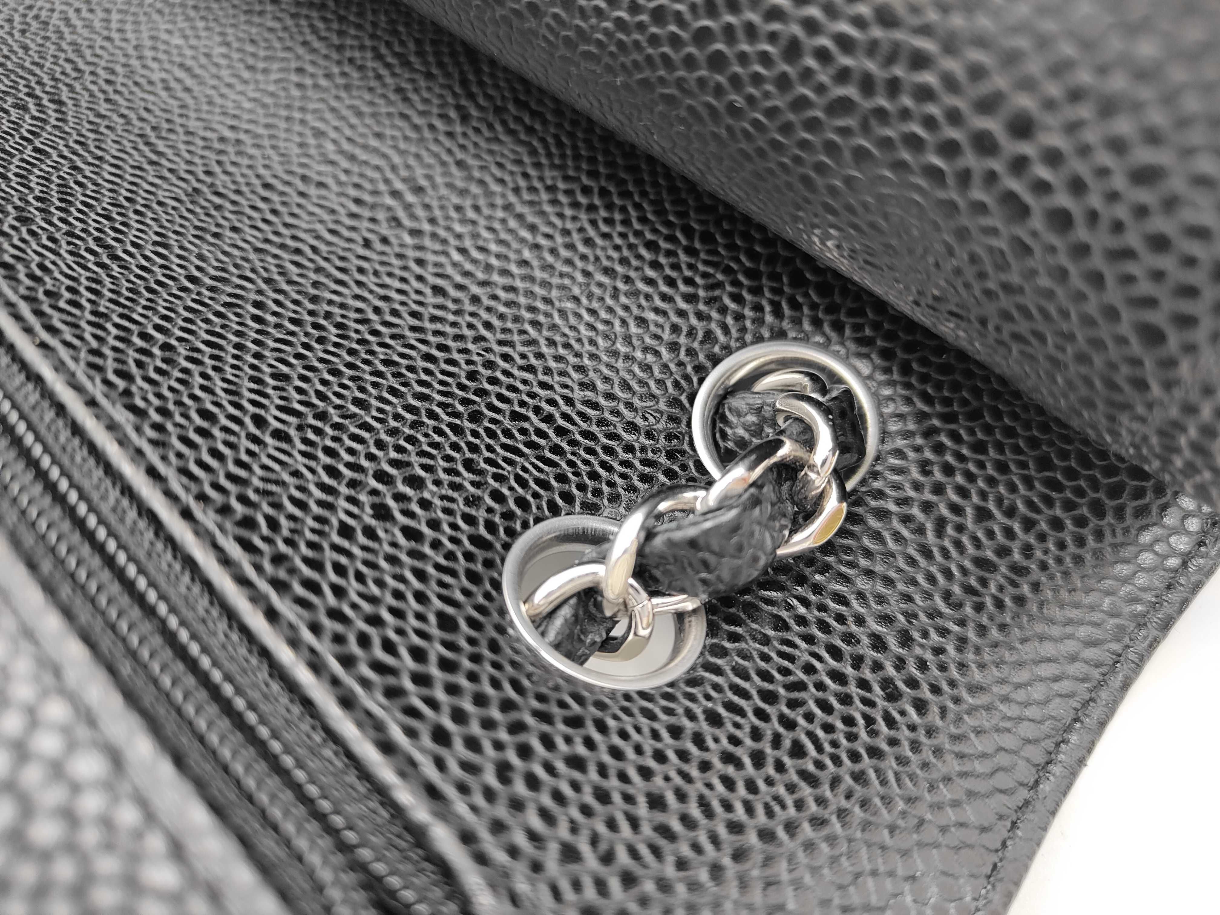 W-Flap 23 Chain Shoulder Bag, Matelassé Caviar Leather, Black, SS Shoulder Bag — view 11