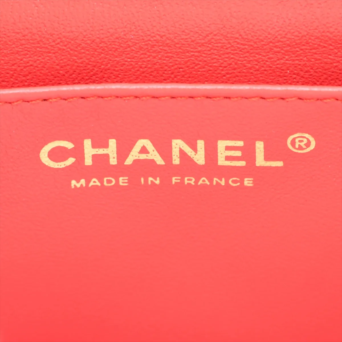 Matelassé Lambskin Single Flap Double Chain Bag, Orange with Gold Hardware, 12638303, Series 12 — view 11