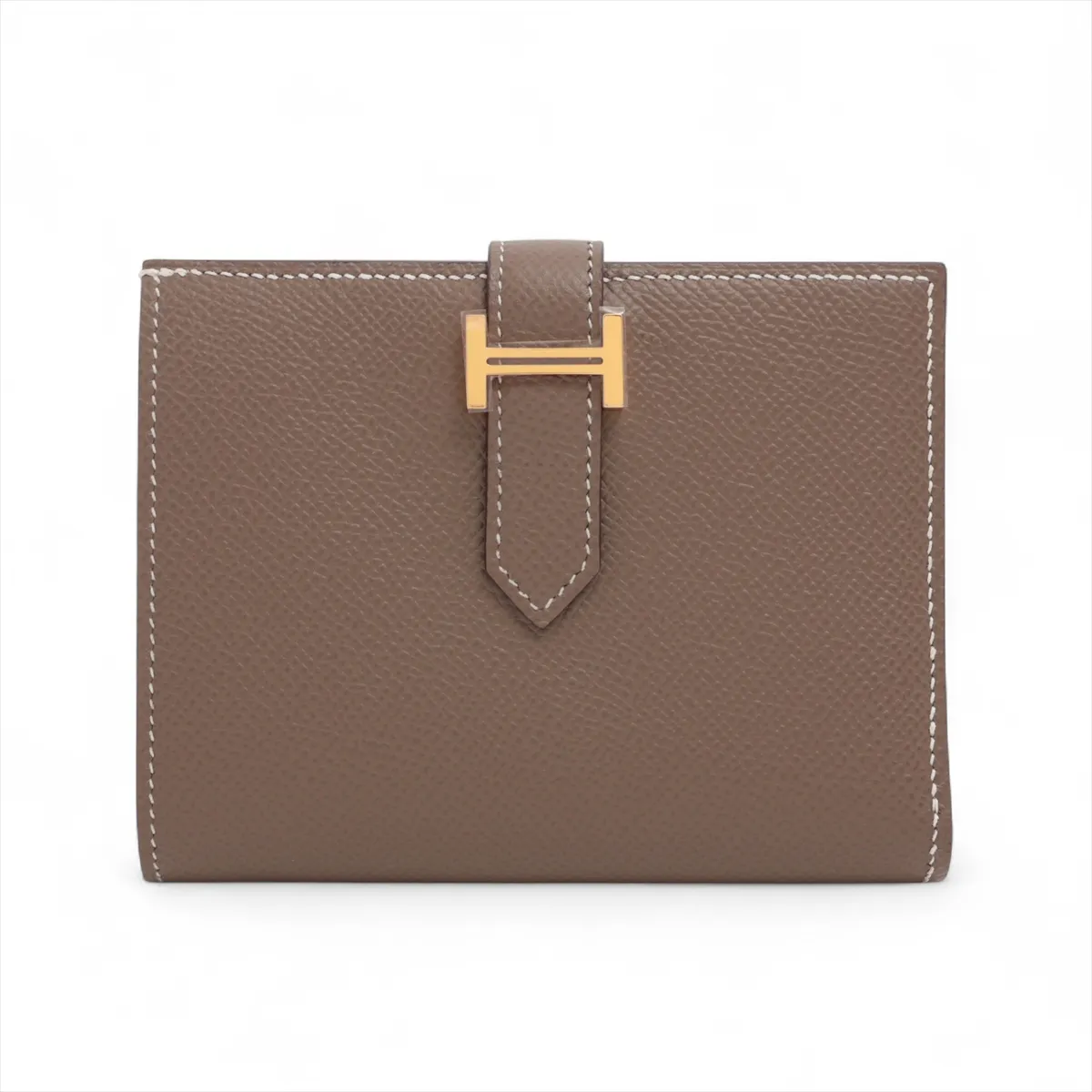Bearn Compact, Veau Epsom, Compact Wallet, Etoupe, Gold Hardware, D: 2019