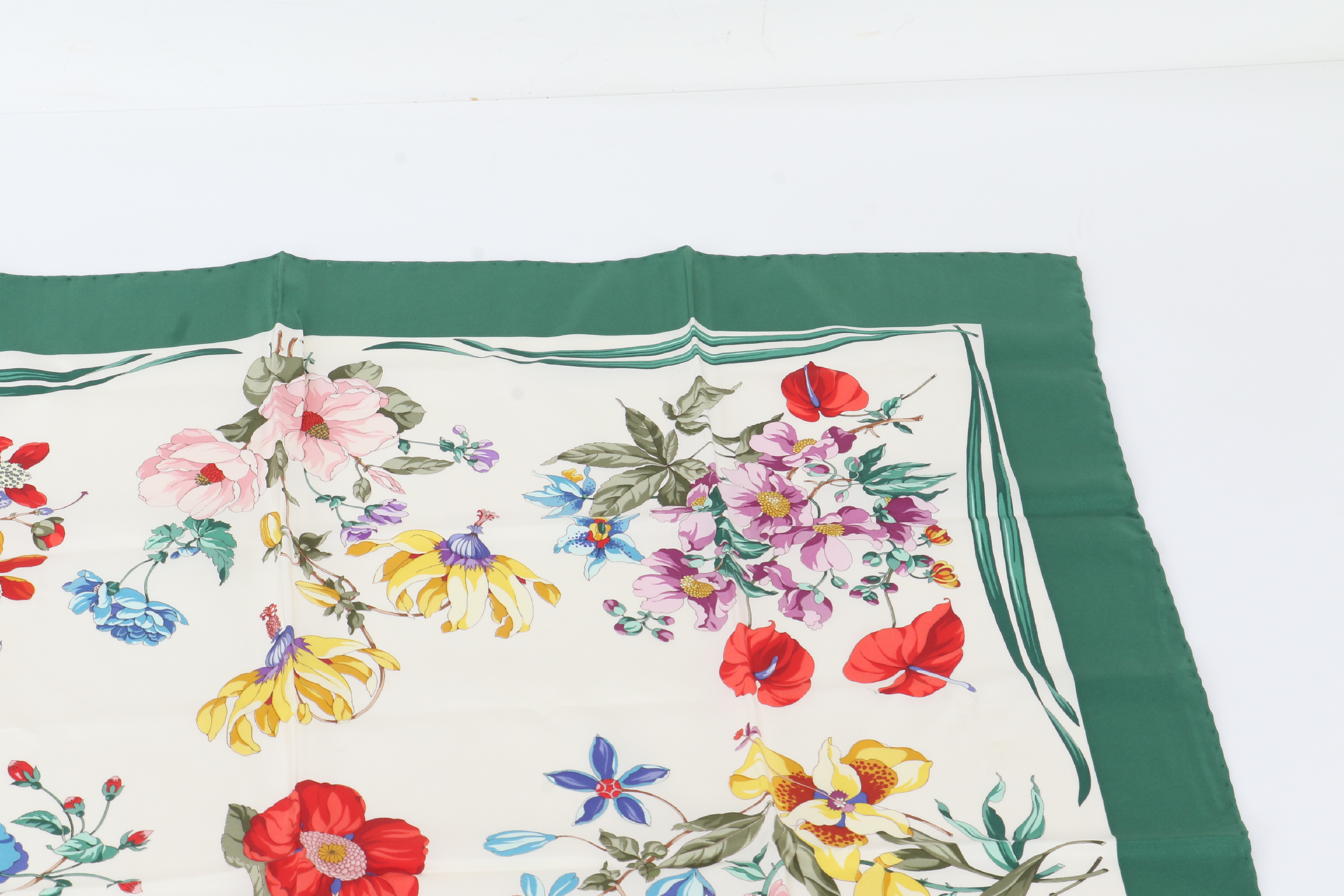 floral print scarf, 100% silk, with tag, other accessories. — view 2