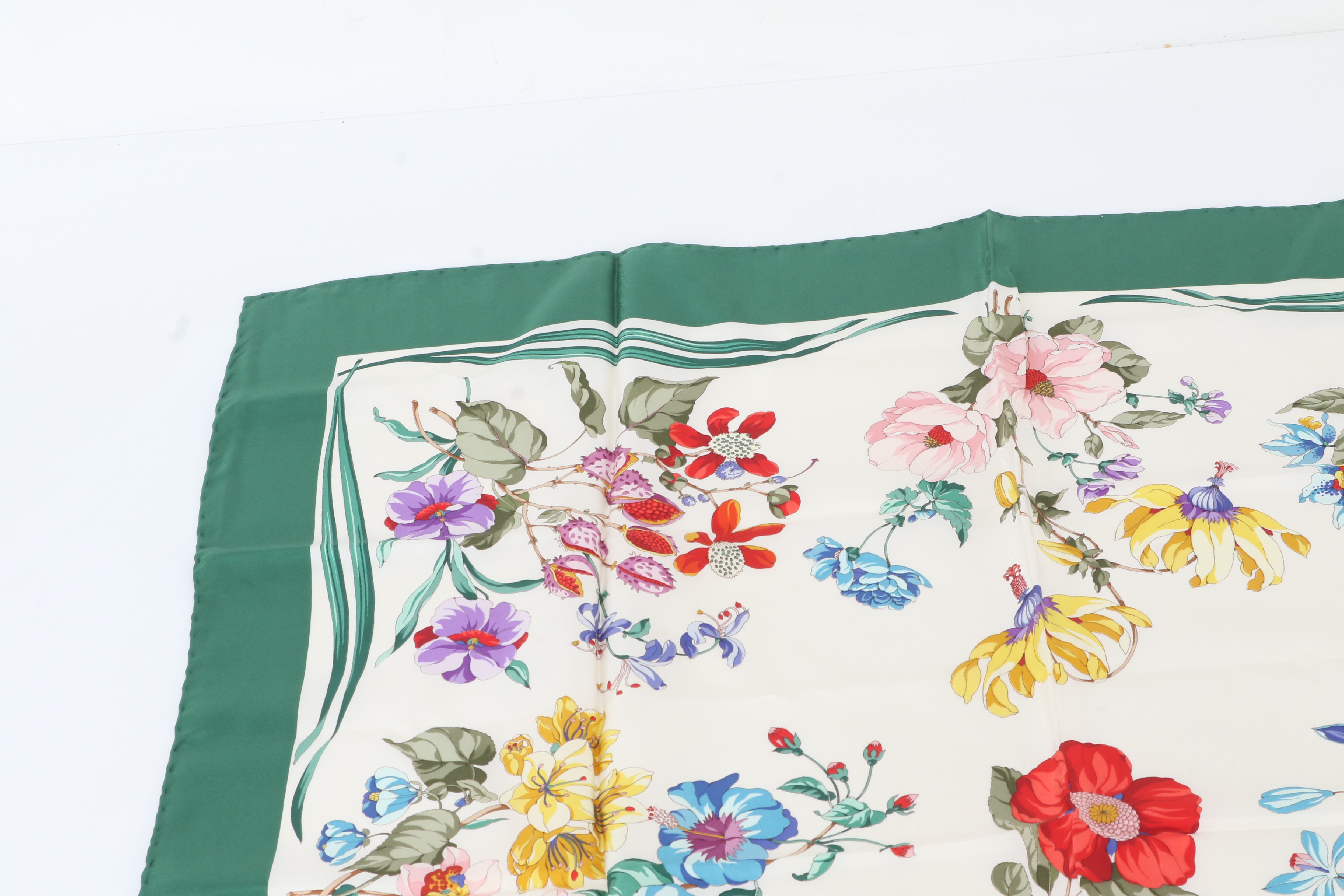 floral print scarf, 100% silk, with tag, other accessories. — view 3