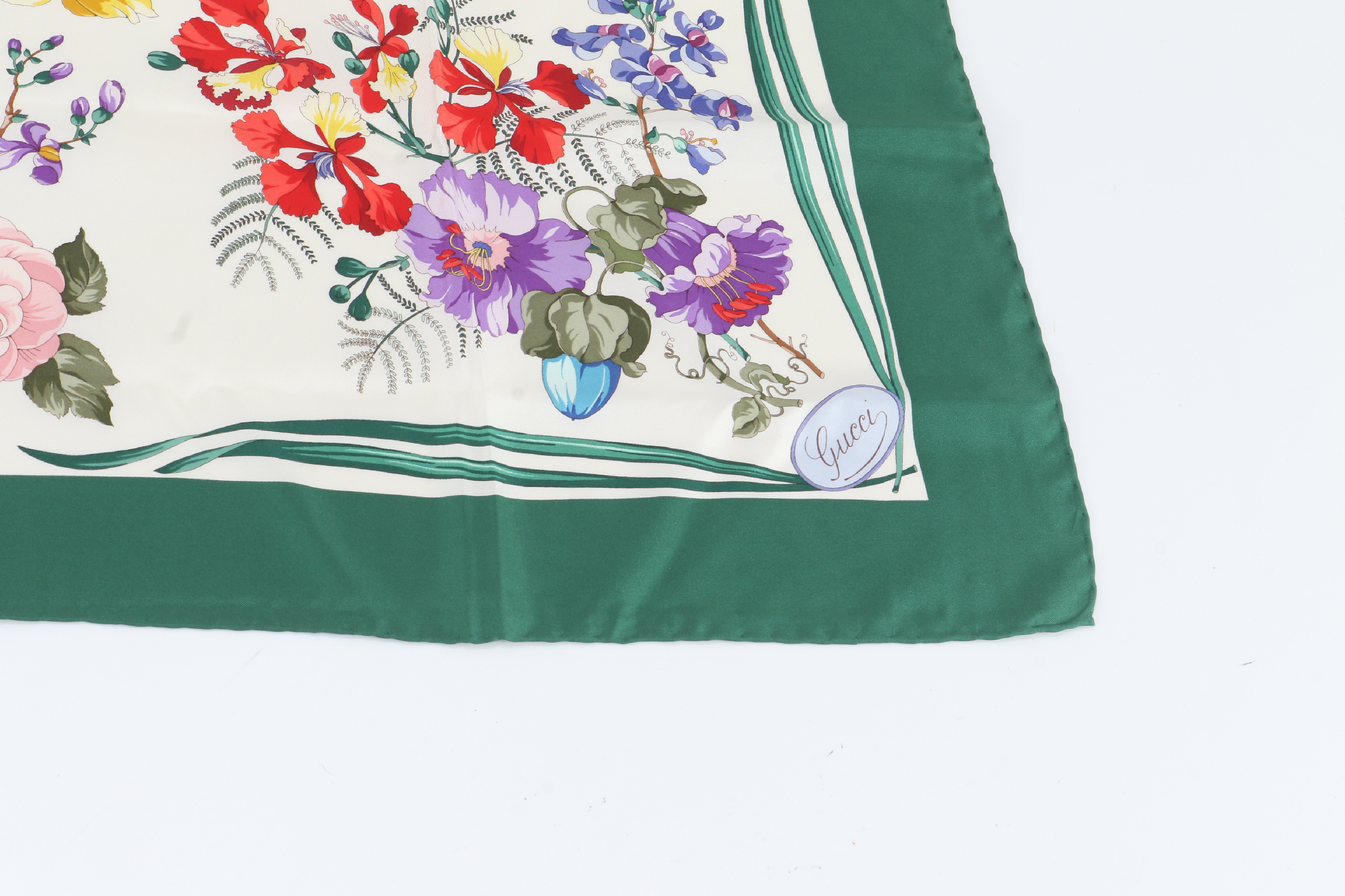 floral print scarf, 100% silk, with tag, other accessories. — view 5