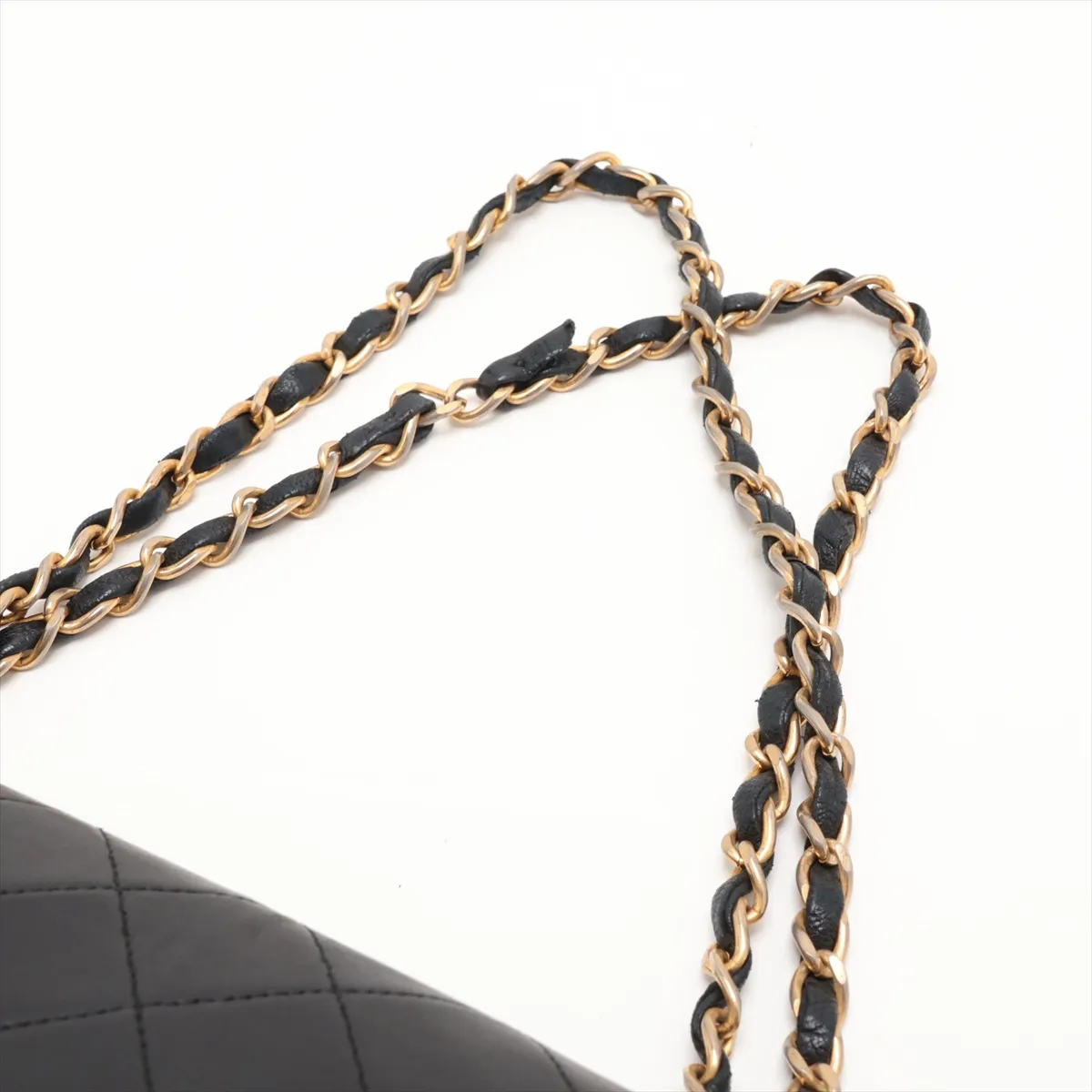 Matelassé 25 Lambskin Double Flap Double Chain Bag, Black with Gold Hardware, 151423, Serial Number 0-series, A01112 — view 5