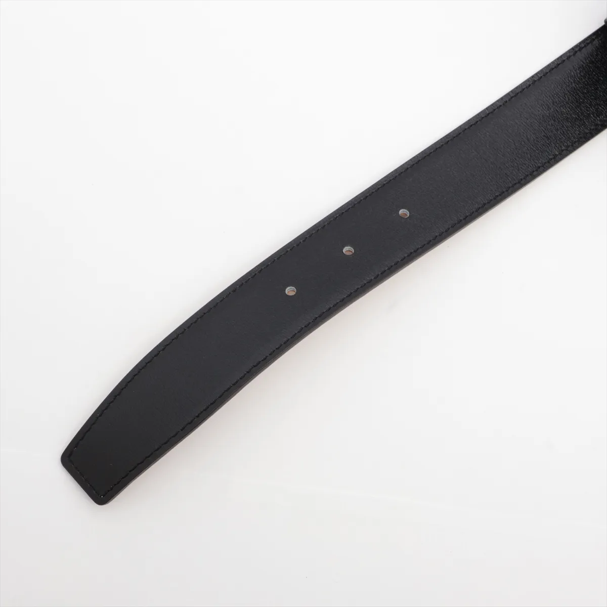 H Belt W:2024 Belt 115 Leather Black x Gold Thread — view 3