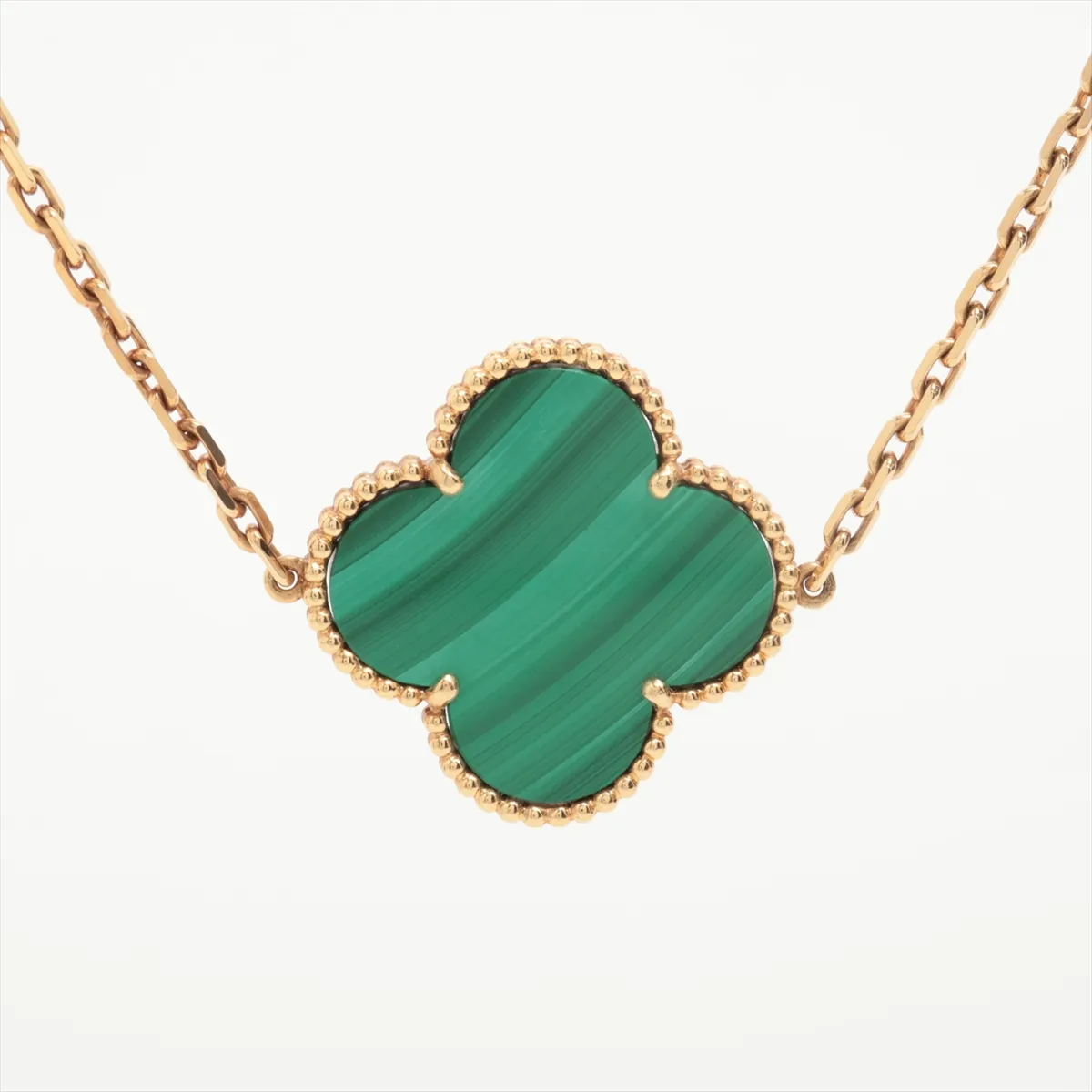 Magic Alhambra 16P Malachite Necklace 750 (YG) 74.0g JE065525 Stone — view 2