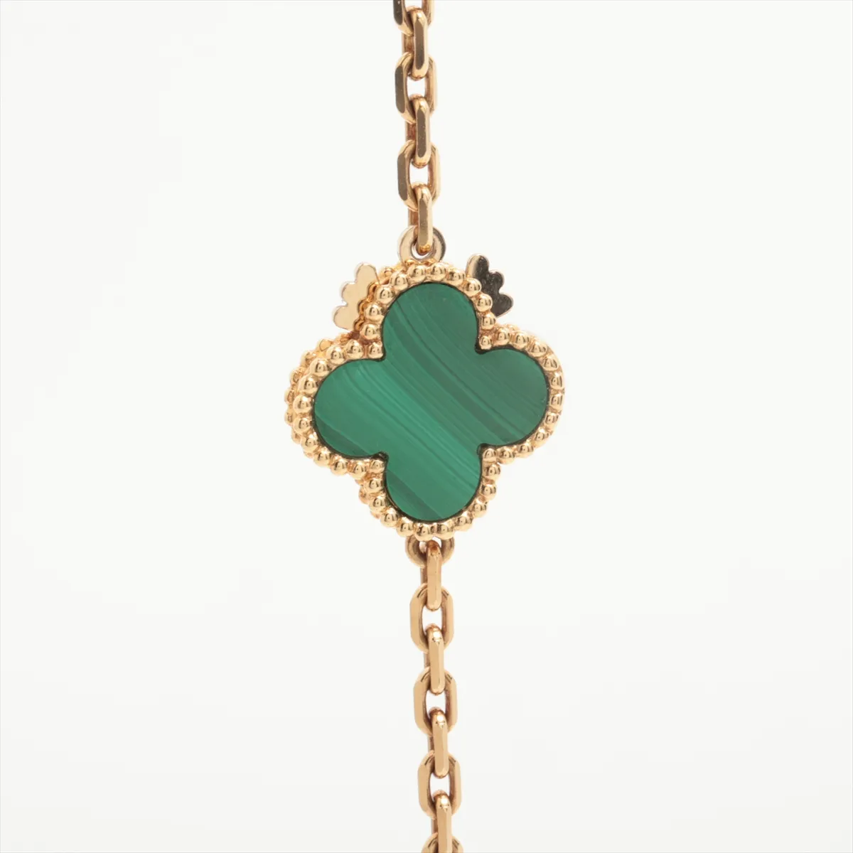 Magic Alhambra 16P Malachite Necklace 750 (YG) 74.0g JE065525 Stone — view 4