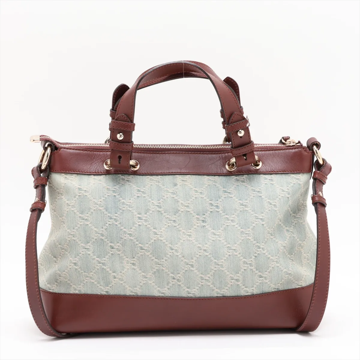 GG Denim x Leather 2-Way Handbag Blue x Brown 309122 — view 2